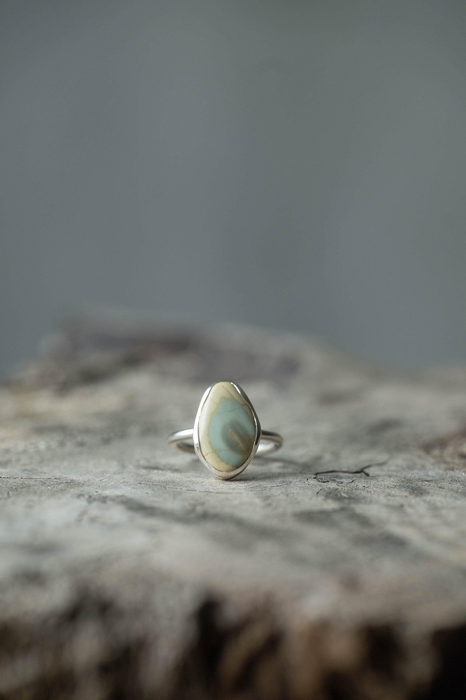 silver ring 2mm jasper