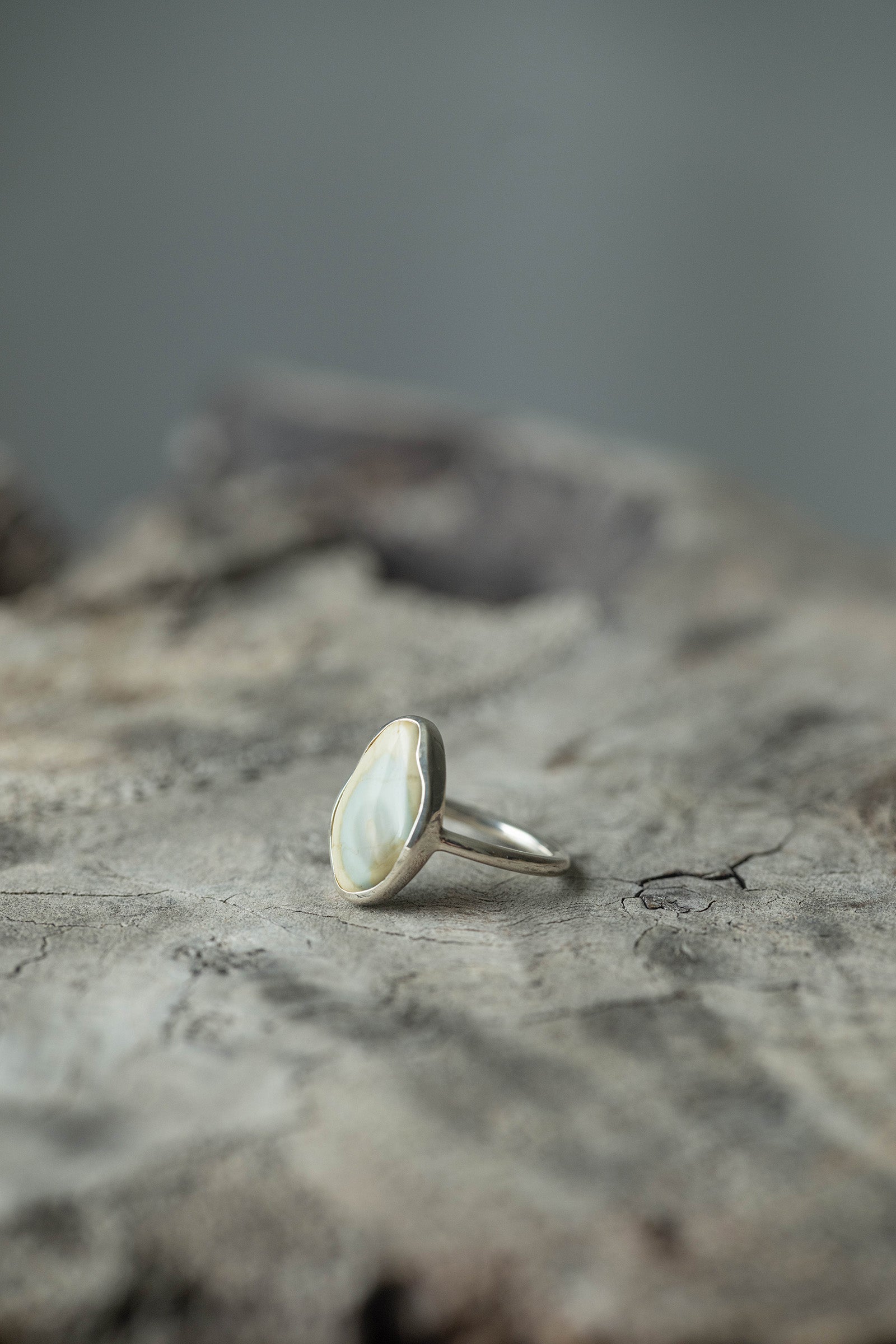 silver ring 2mm jasper