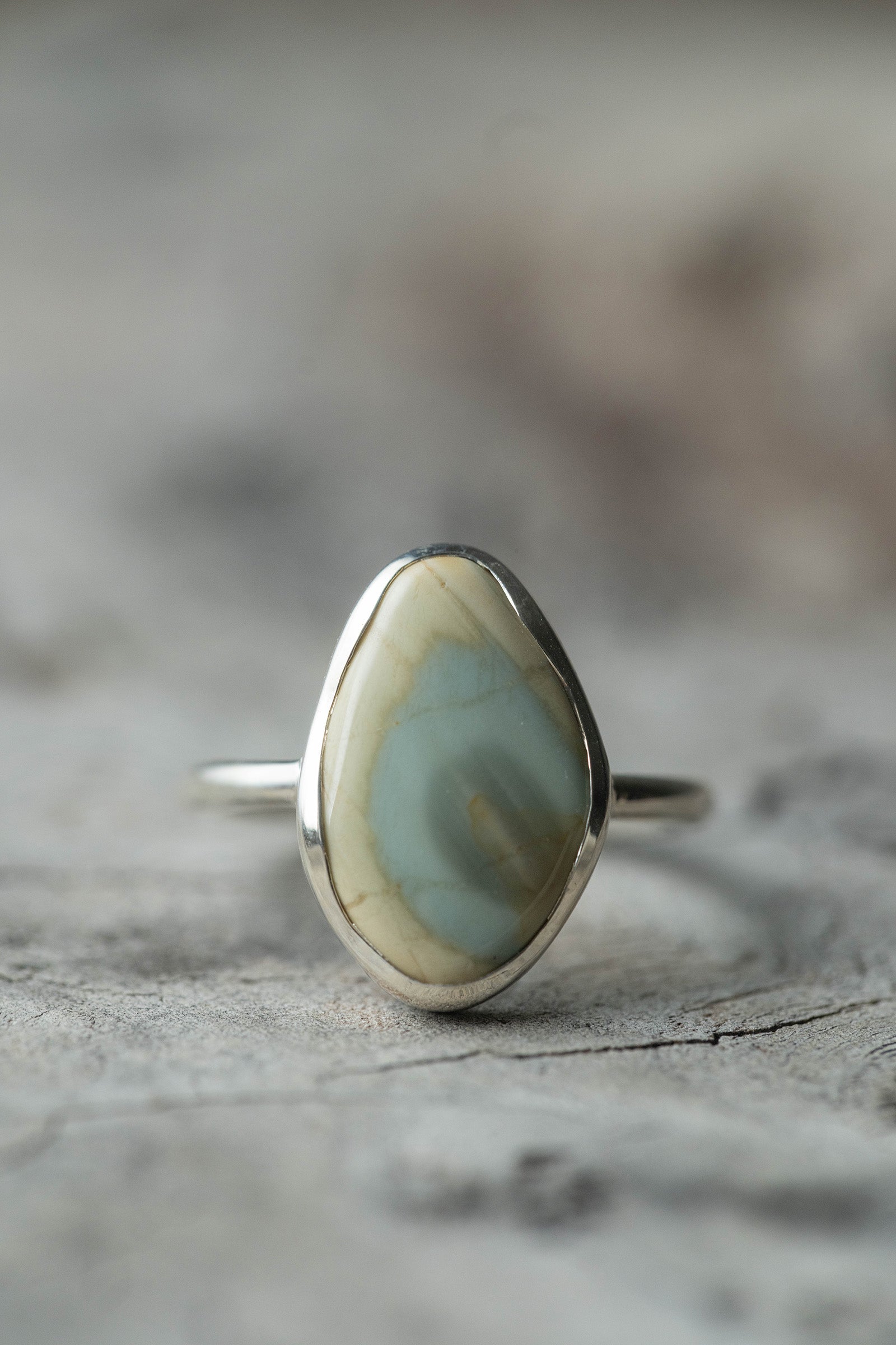 silver ring 2mm jasper