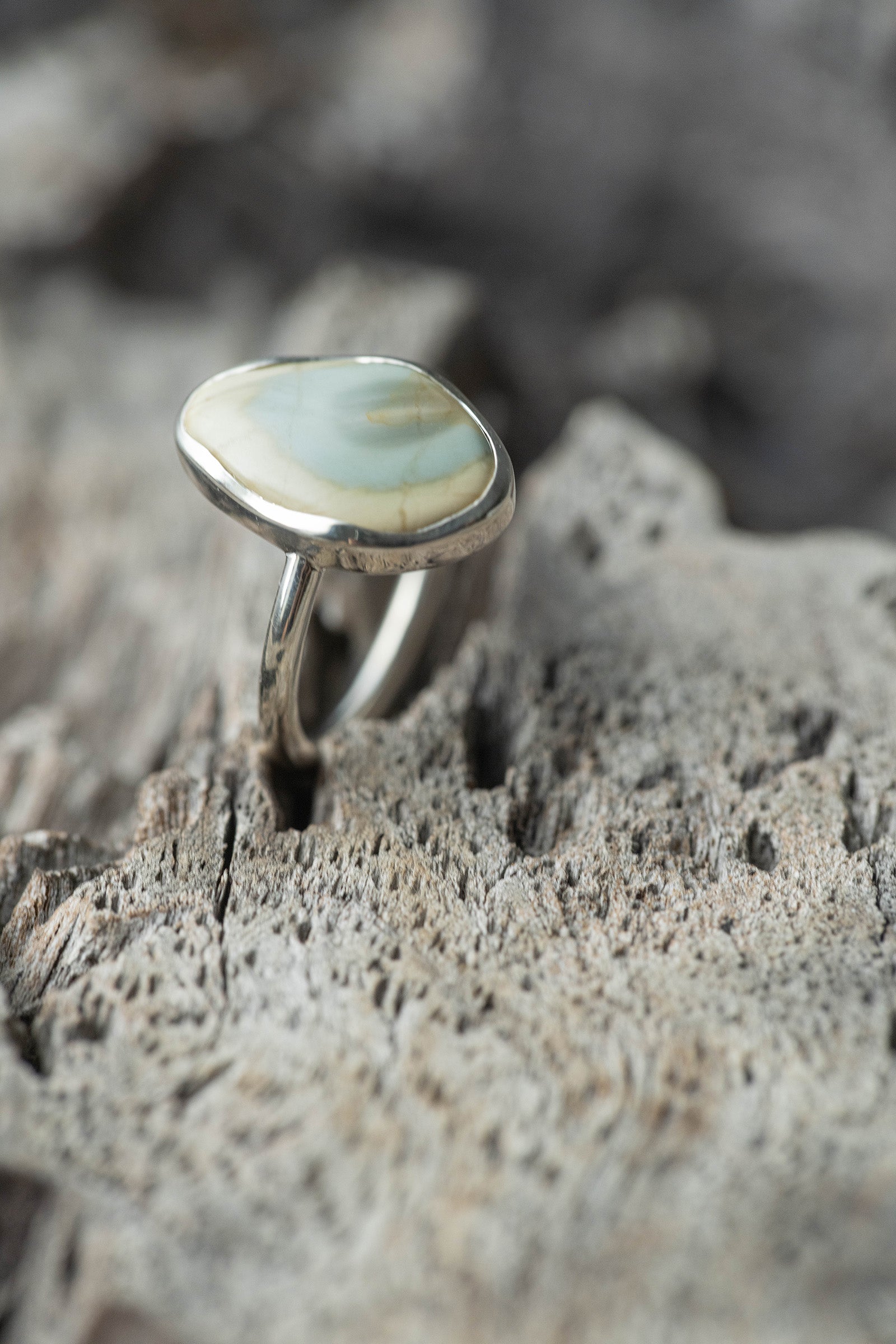 silver ring 2mm jasper