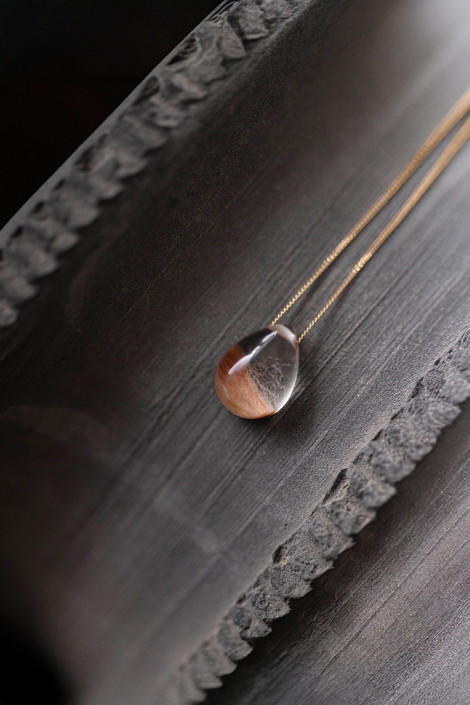 18K necklace ( tangerine quartz )