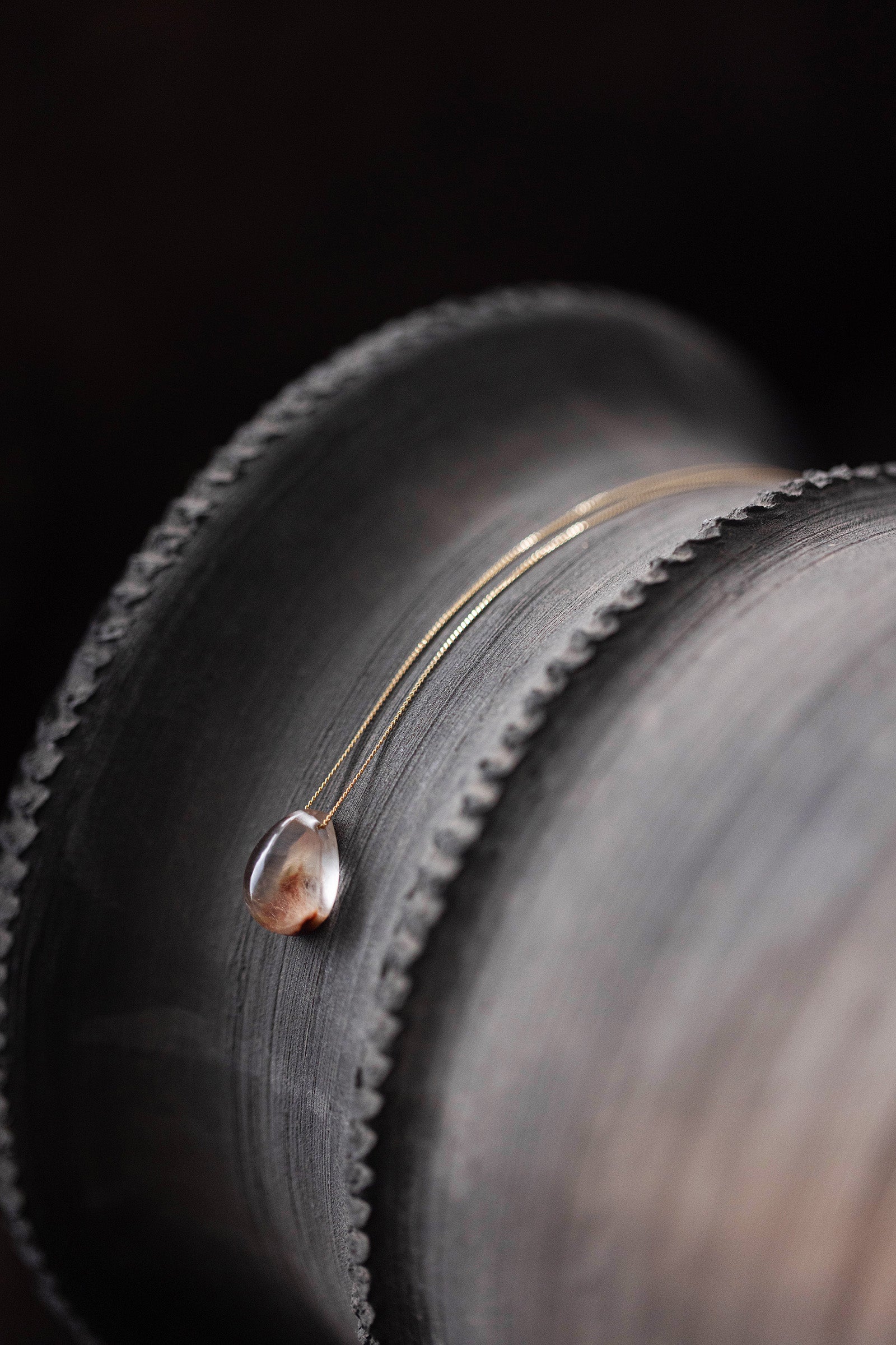 18K necklace ( tangerine quartz )