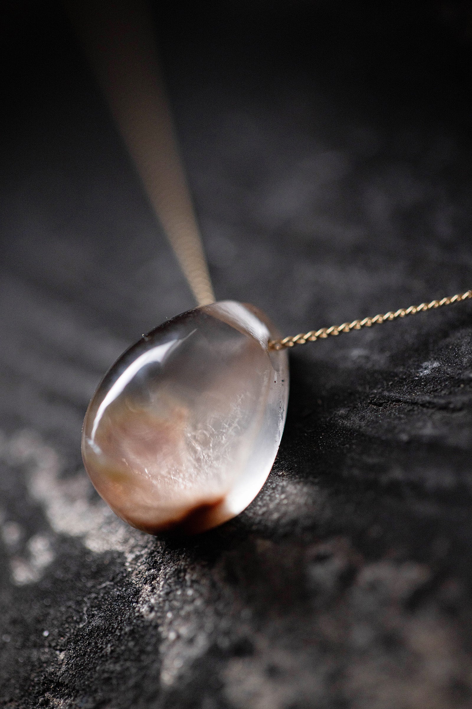 18K necklace ( tangerine quartz )