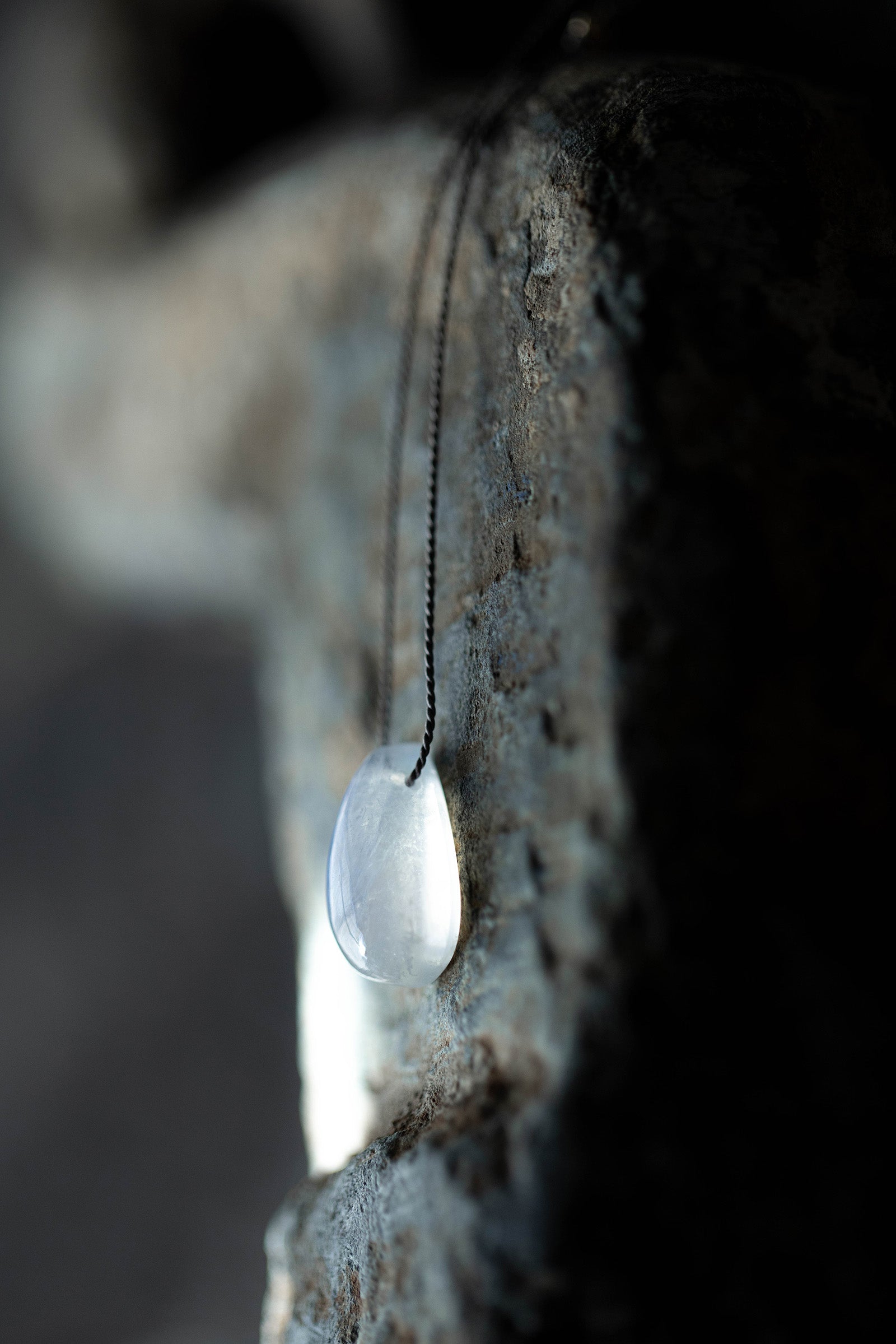 silk cord necklace (elestial quartz)