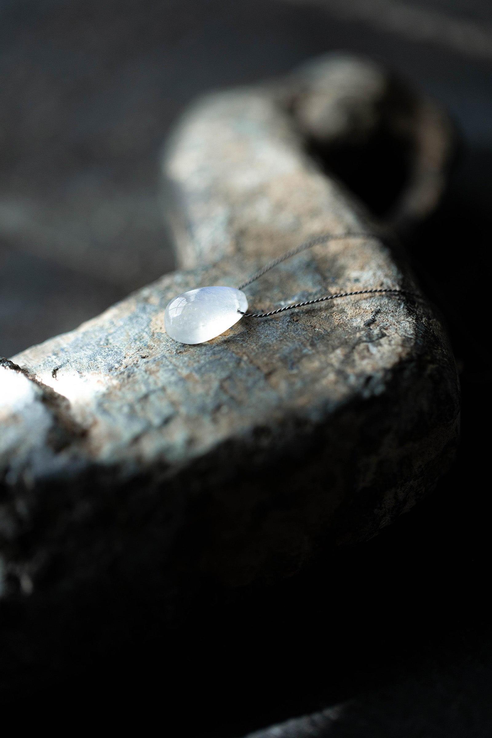 silk cord necklace (elestial quartz)