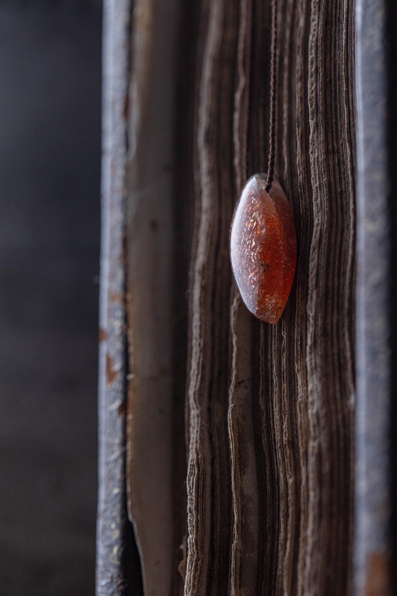 silk cord necklace (sunstone)