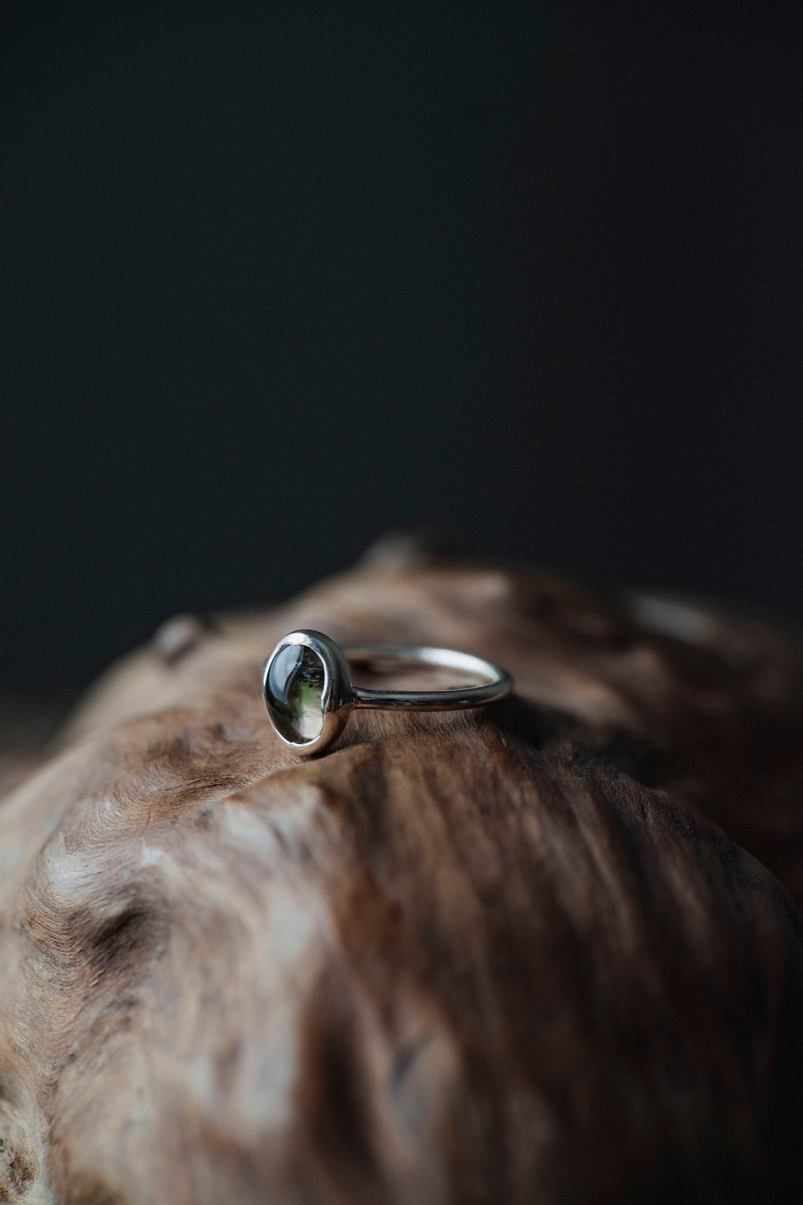 silver ring 1mm tourmaline