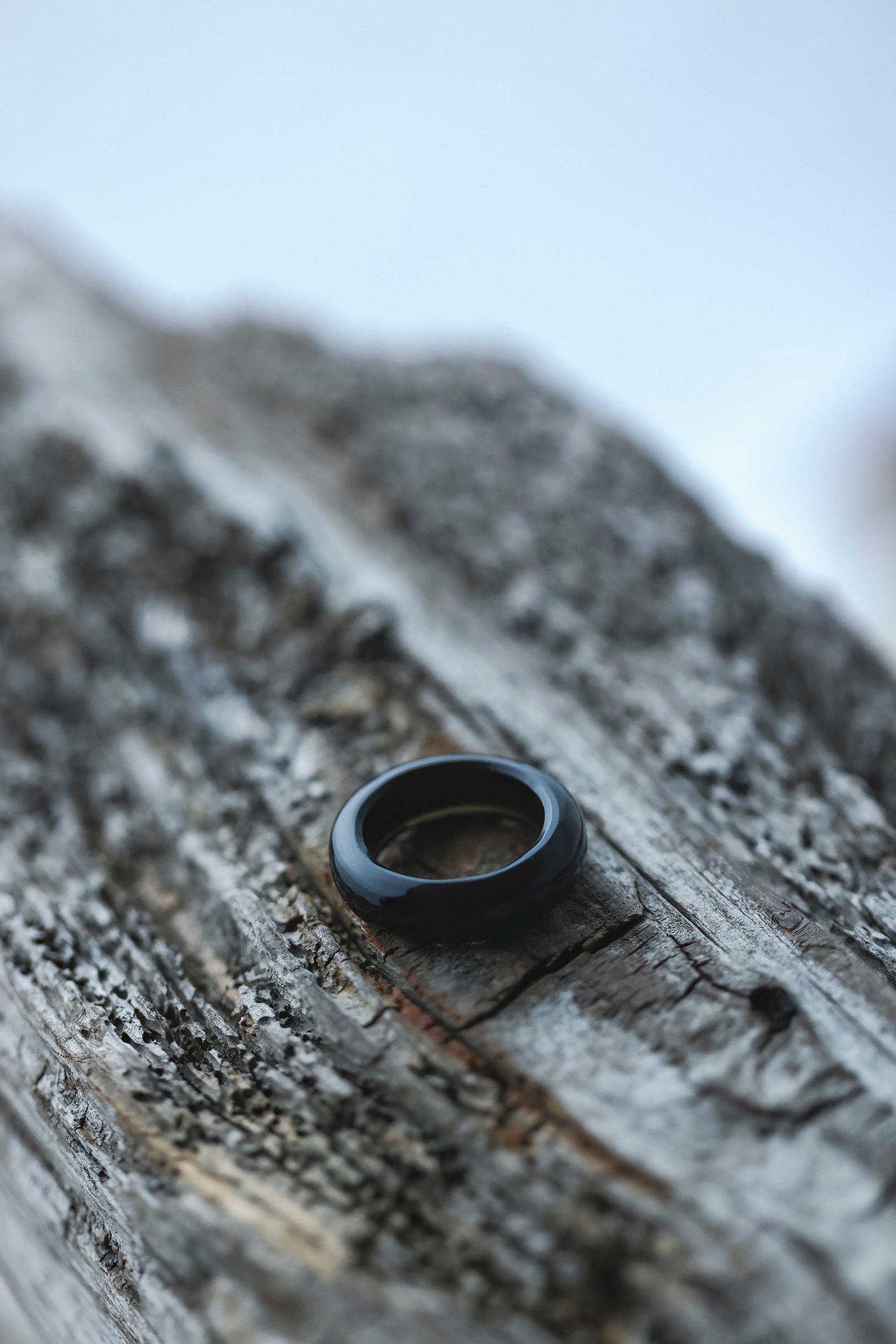obsidian ring (flat) #12