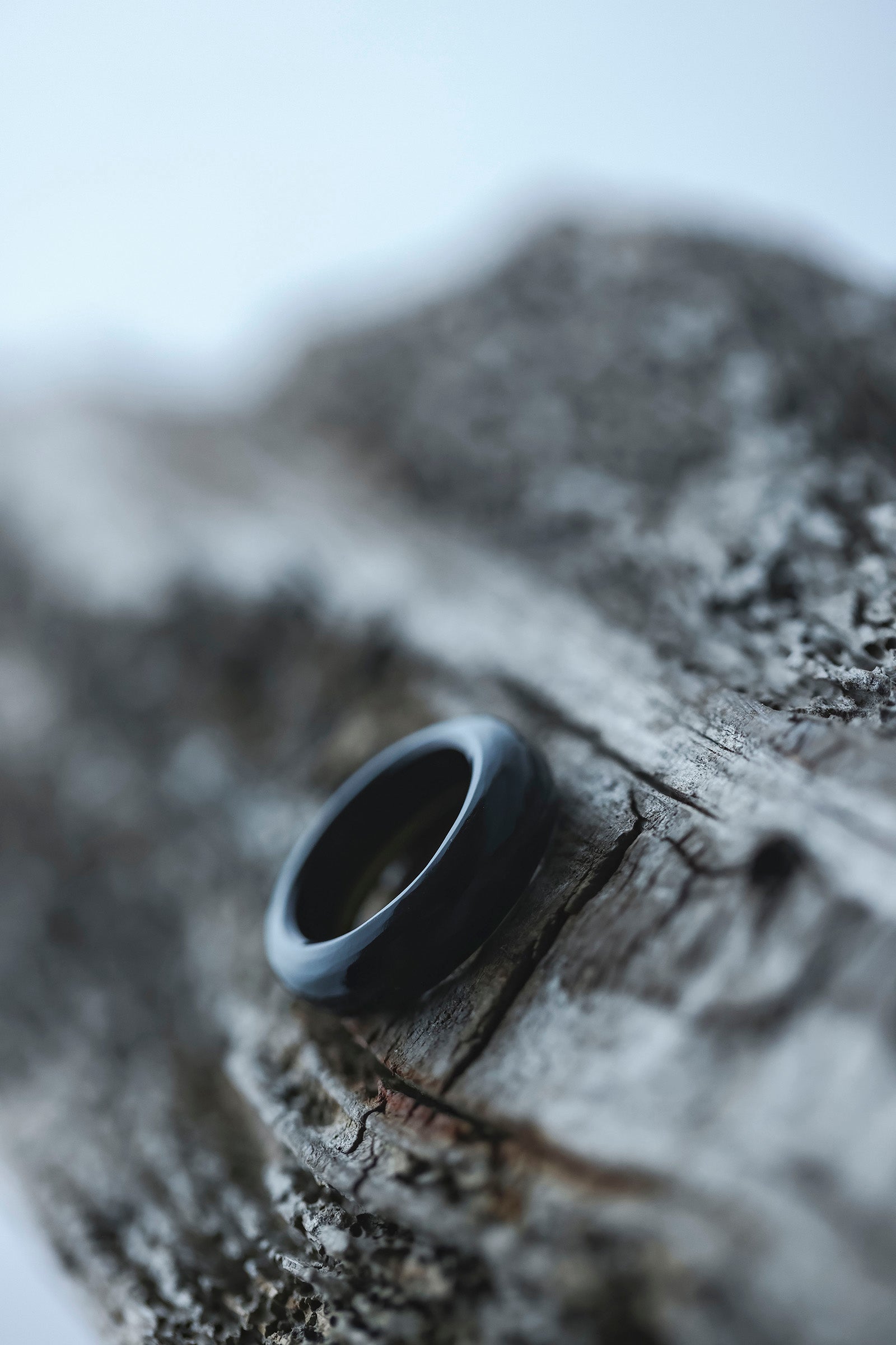 obsidian ring (flat) #12