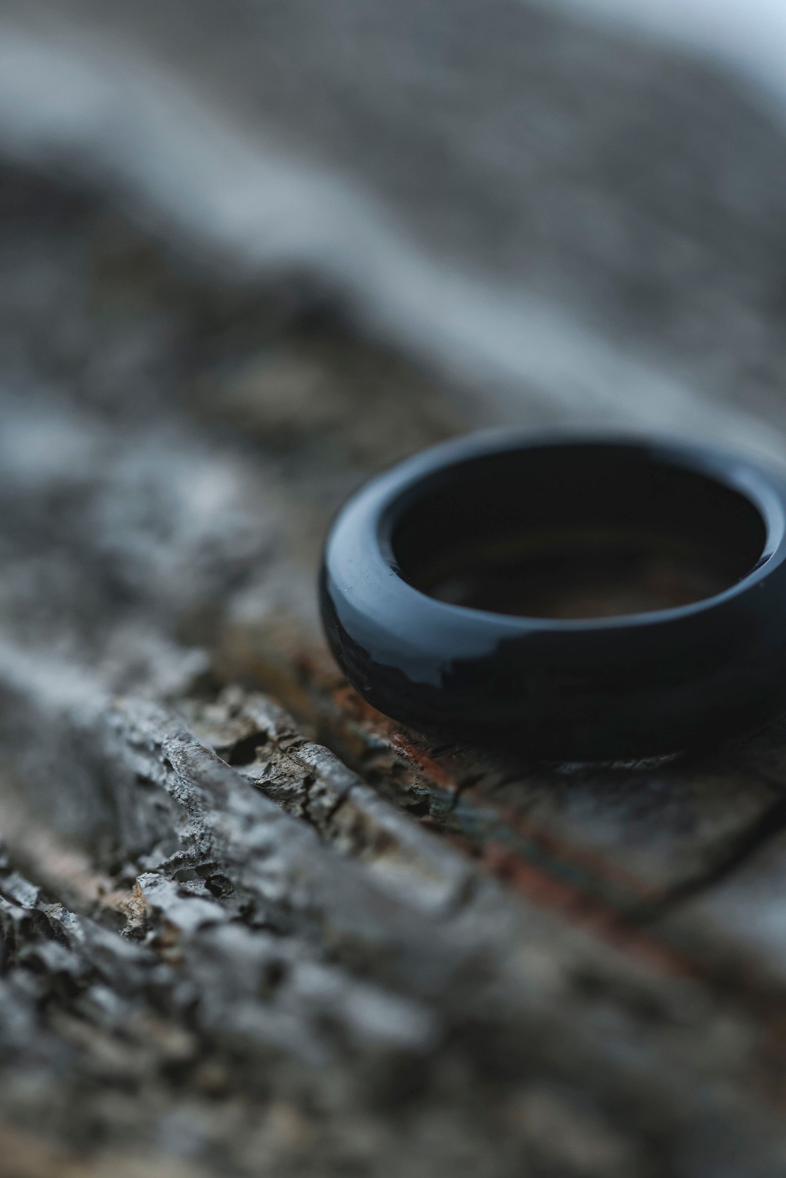 obsidian ring (flat) #12
