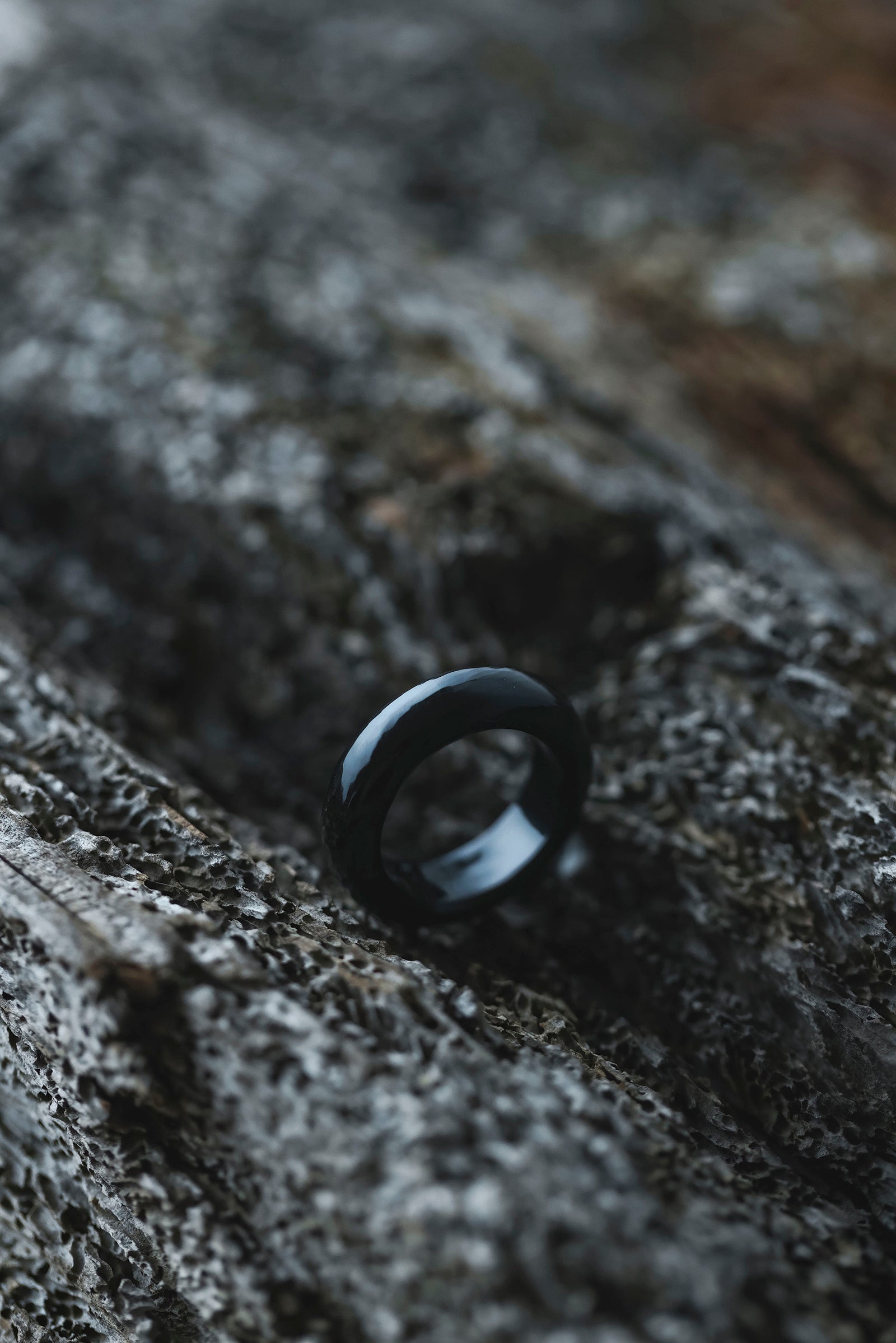 obsidian ring (flat) #12