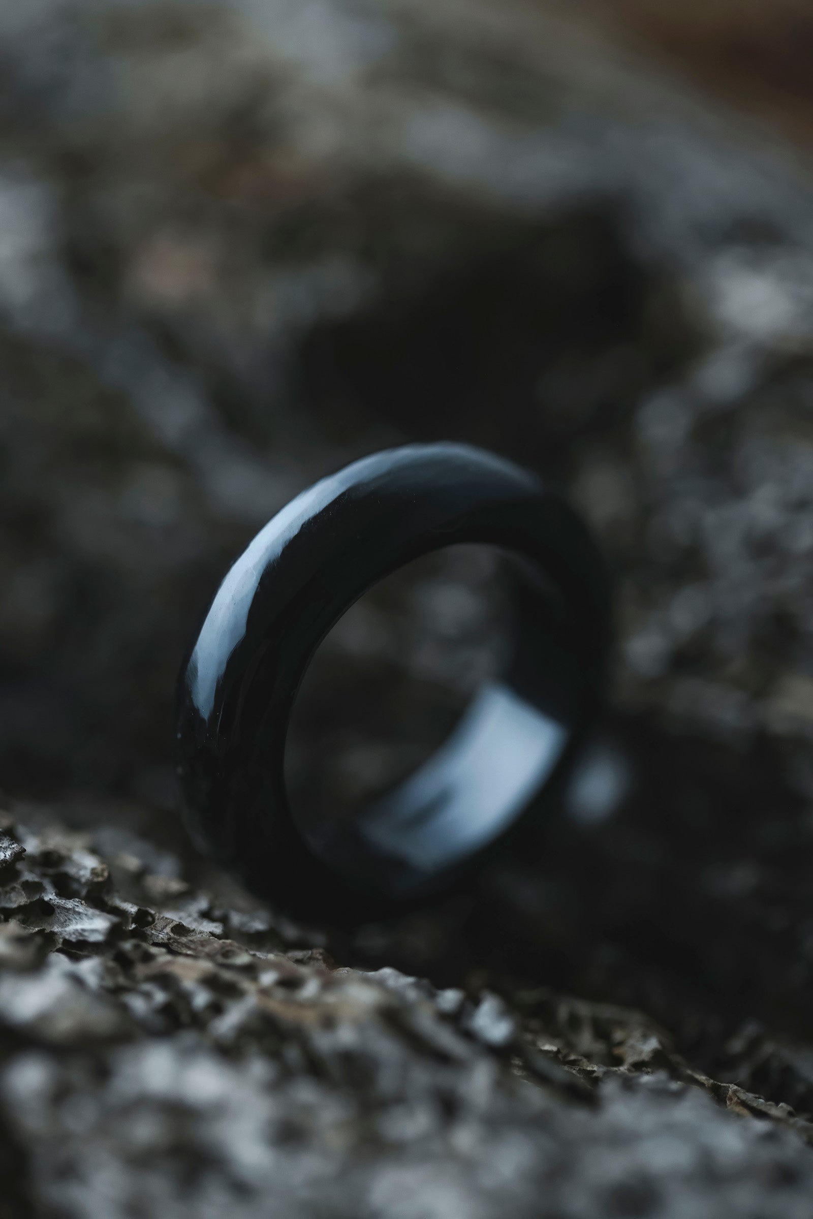 obsidian ring (flat) #12