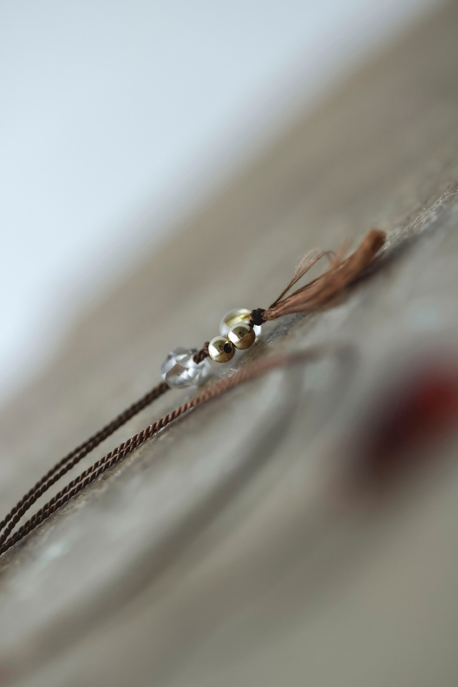 silk cord necklace (elestial quartz)