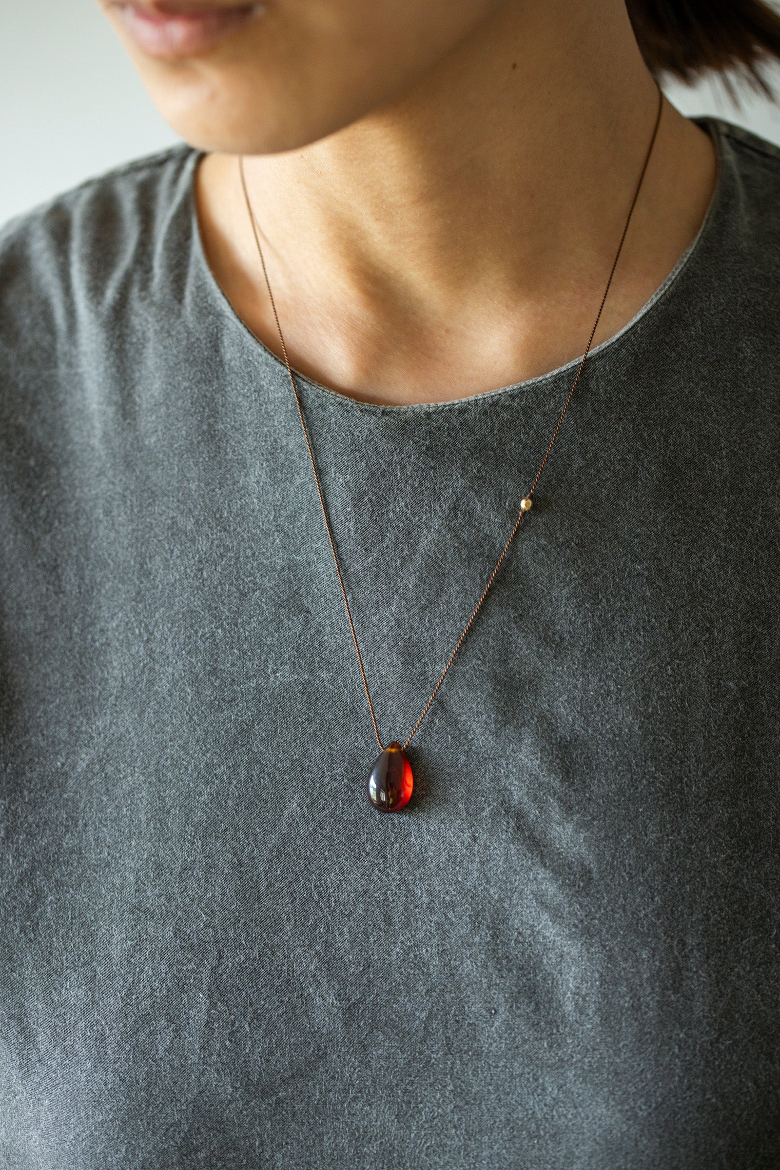 silk cord necklace (elestial quartz)