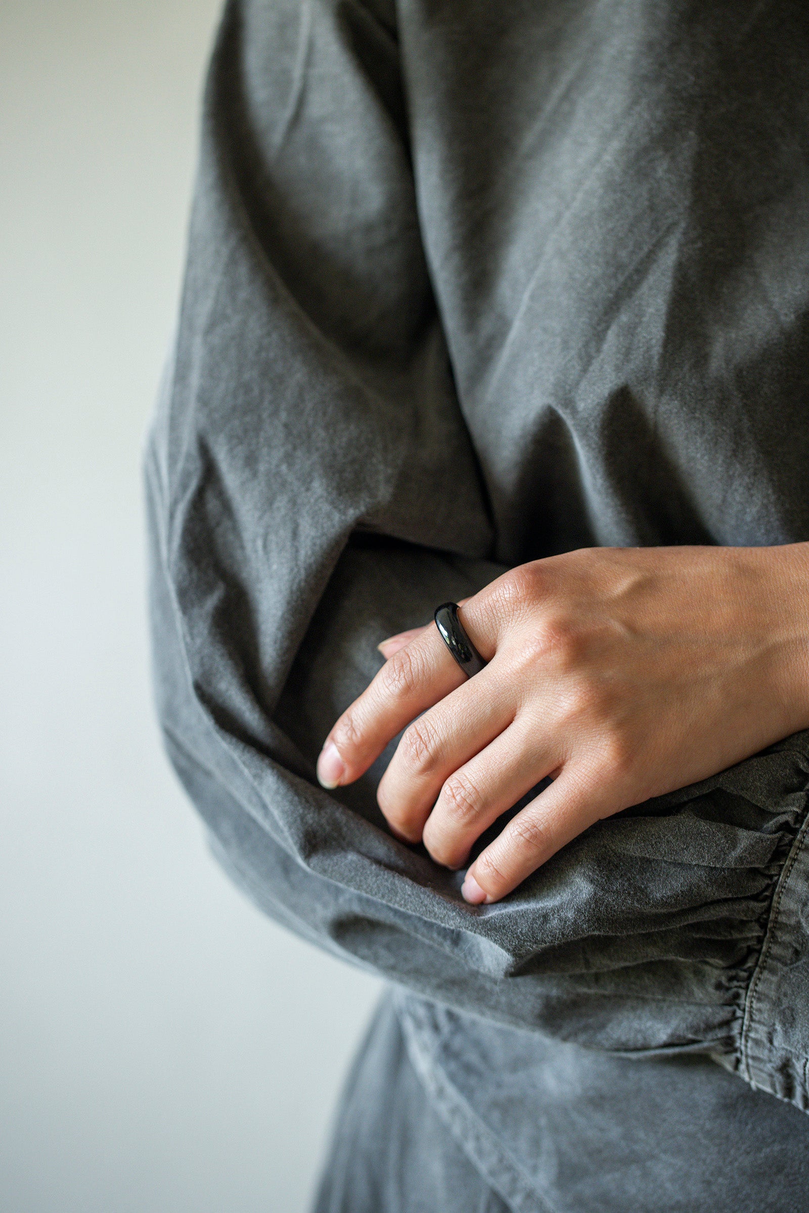 obsidian ring (flat) #12