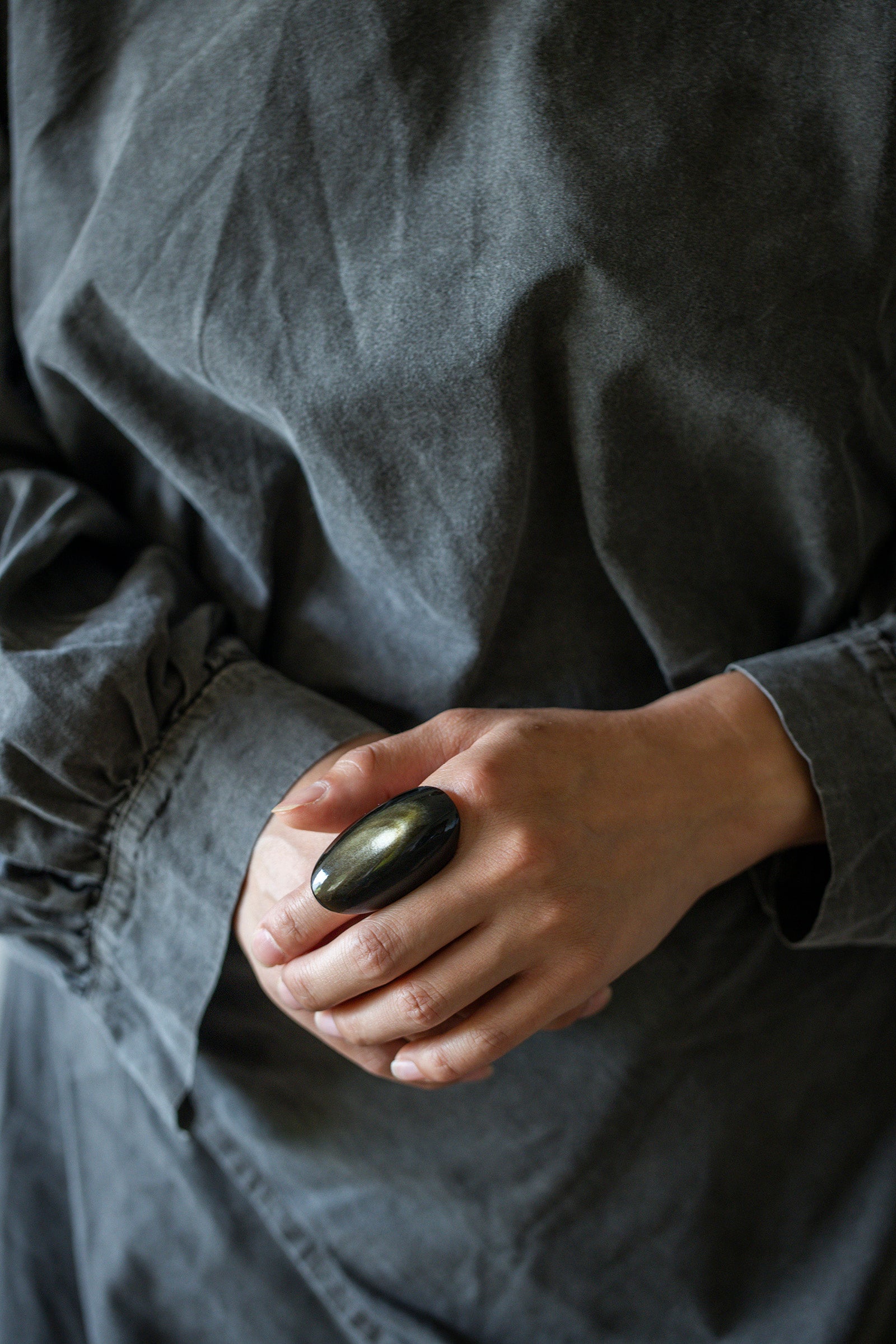 golden obsidian ring #15