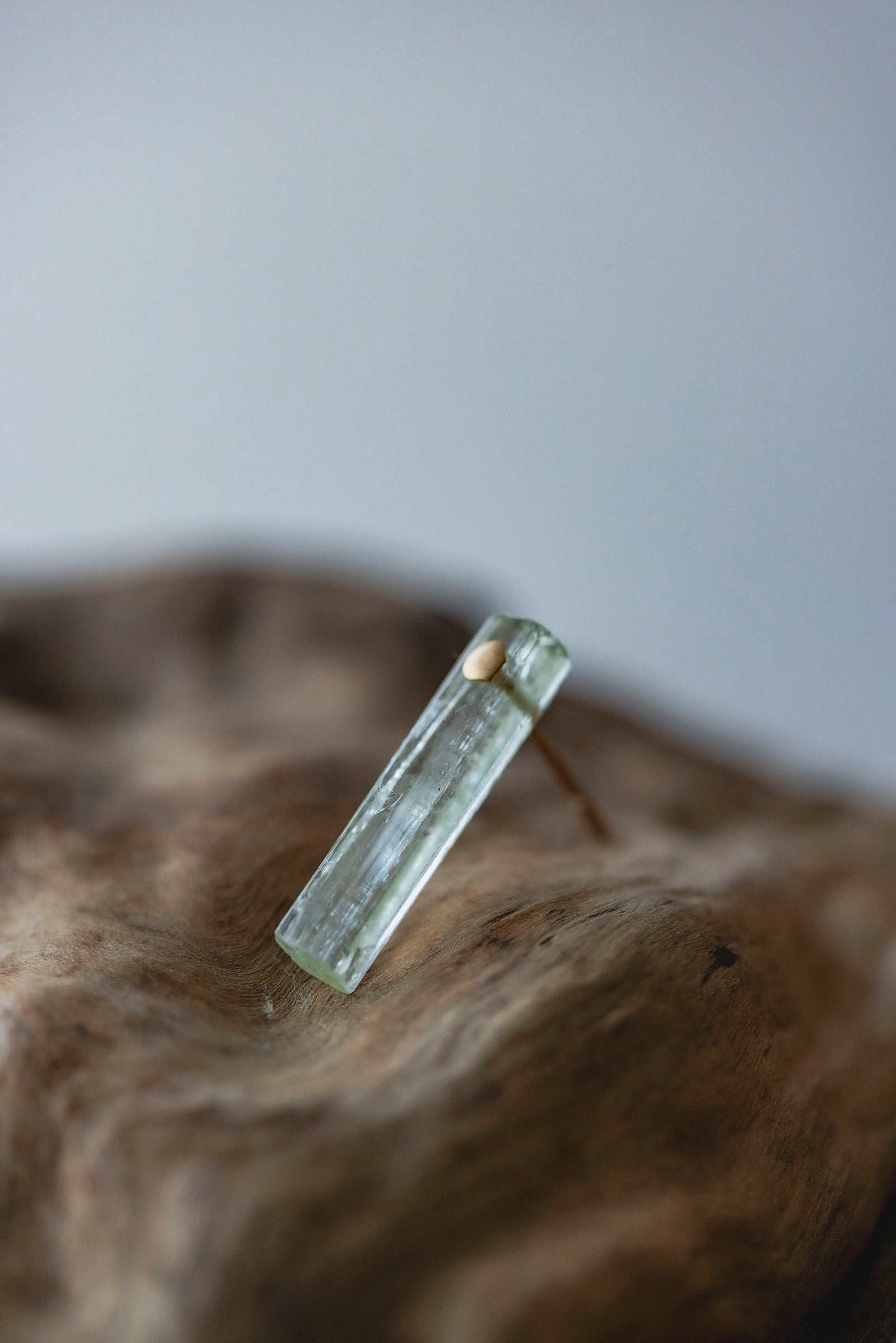 18K aquamarine rough stone earring (pair)