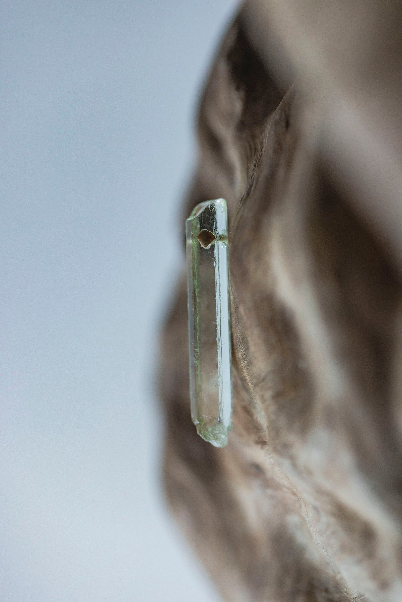 18K aquamarine rough stone earring (pair)