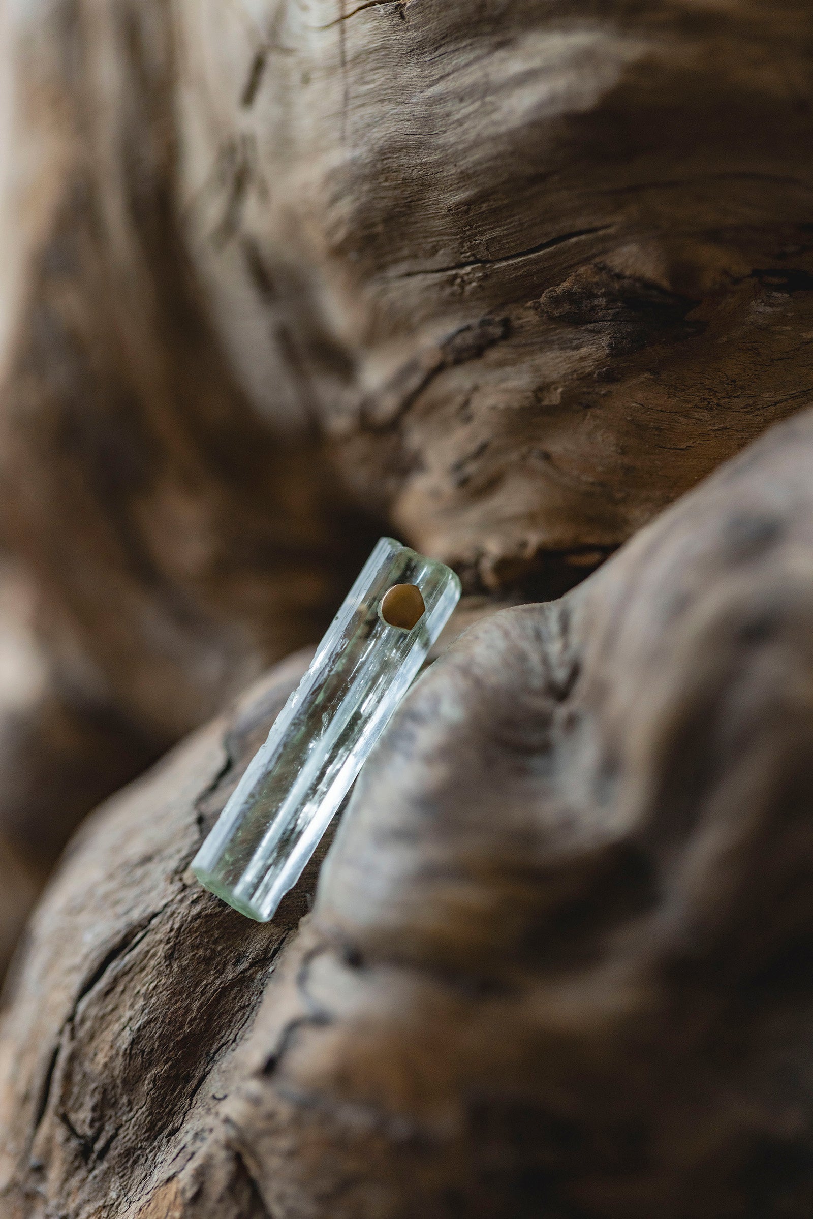18K aquamarine rough stone earring (pair)