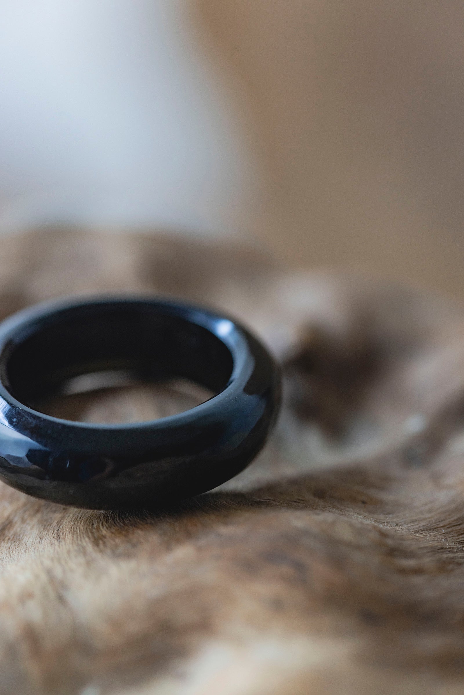 obsidian ring (flat) #12