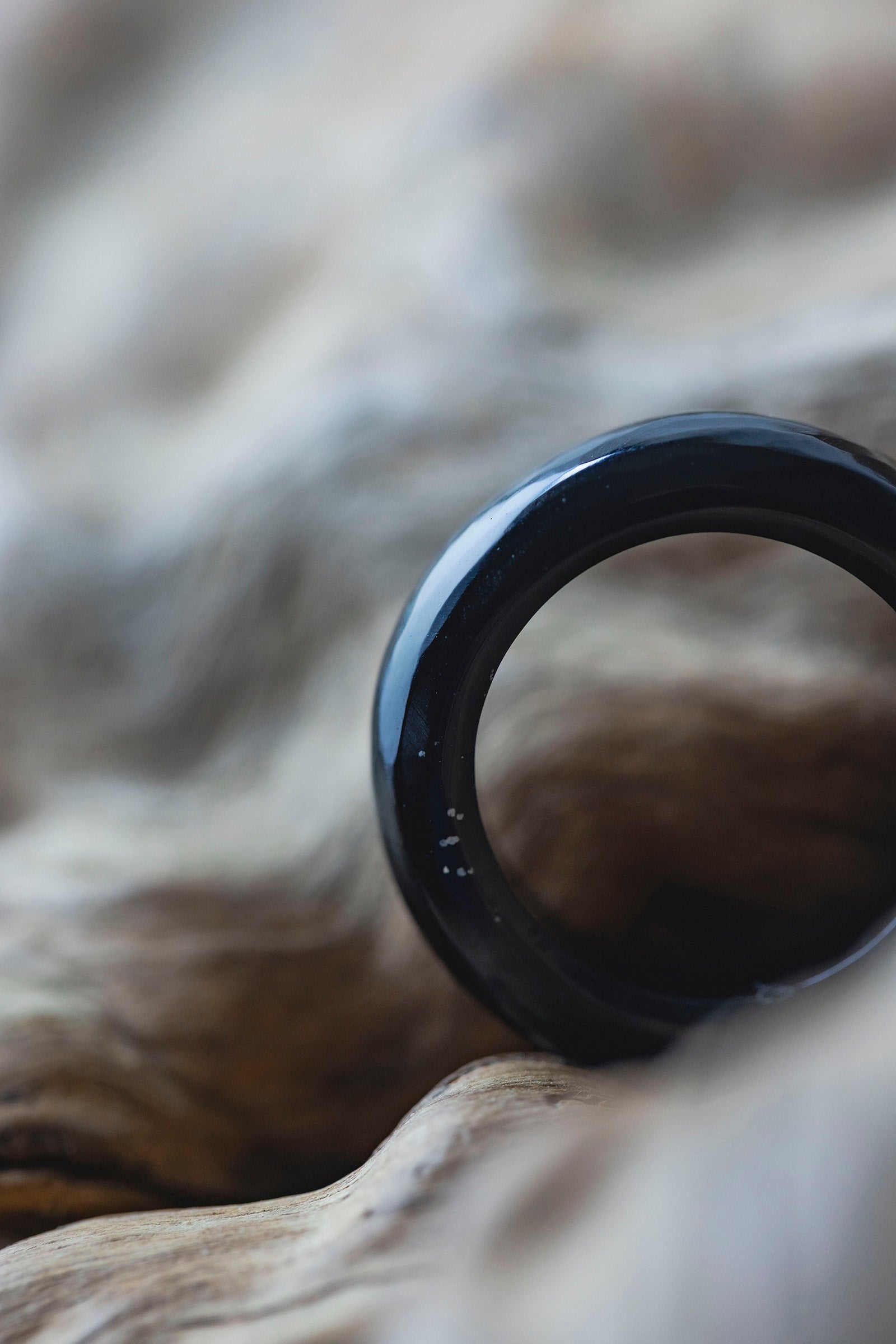 obsidian ring (flat) #12