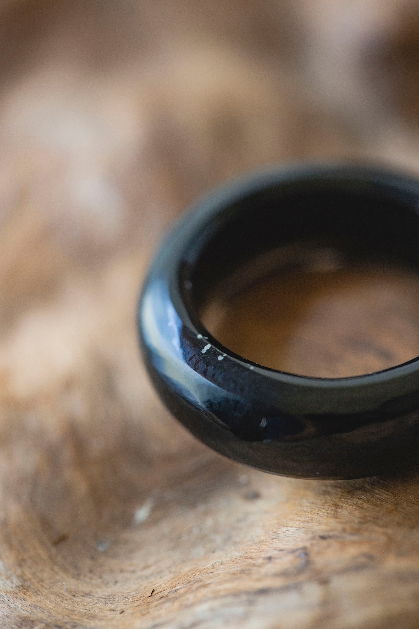 obsidian ring (flat) #12