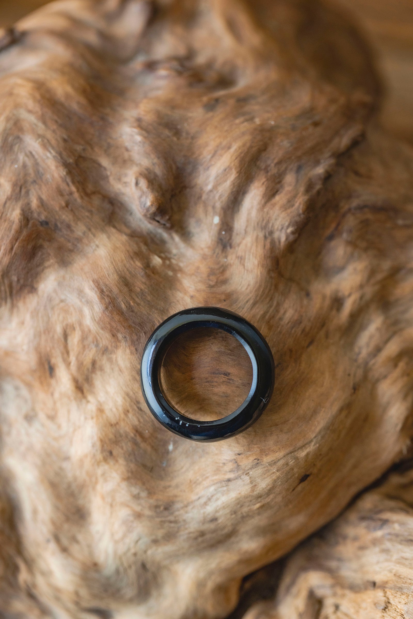 obsidian ring (flat) #12