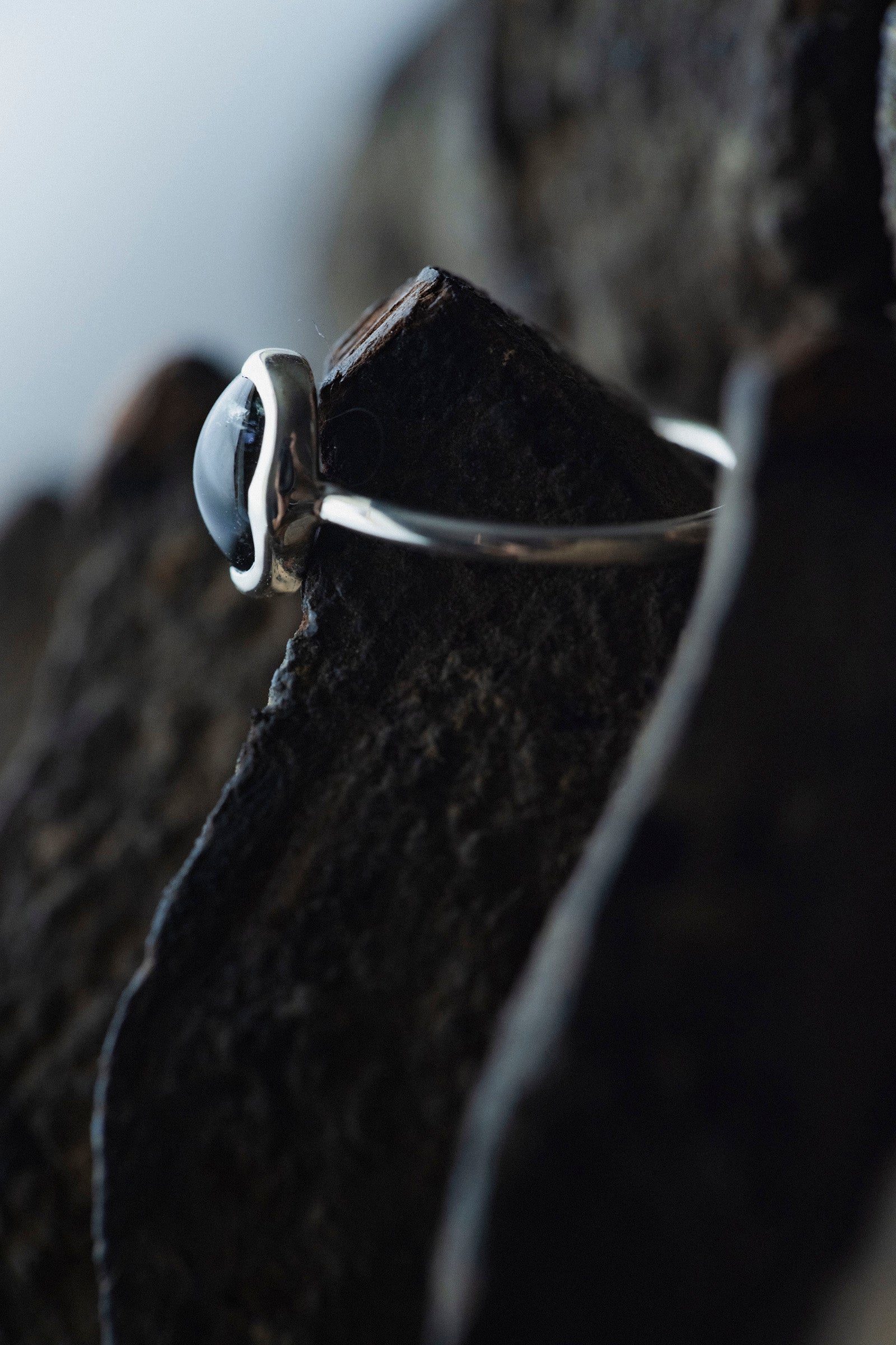 silver ring 1mm tourmaline