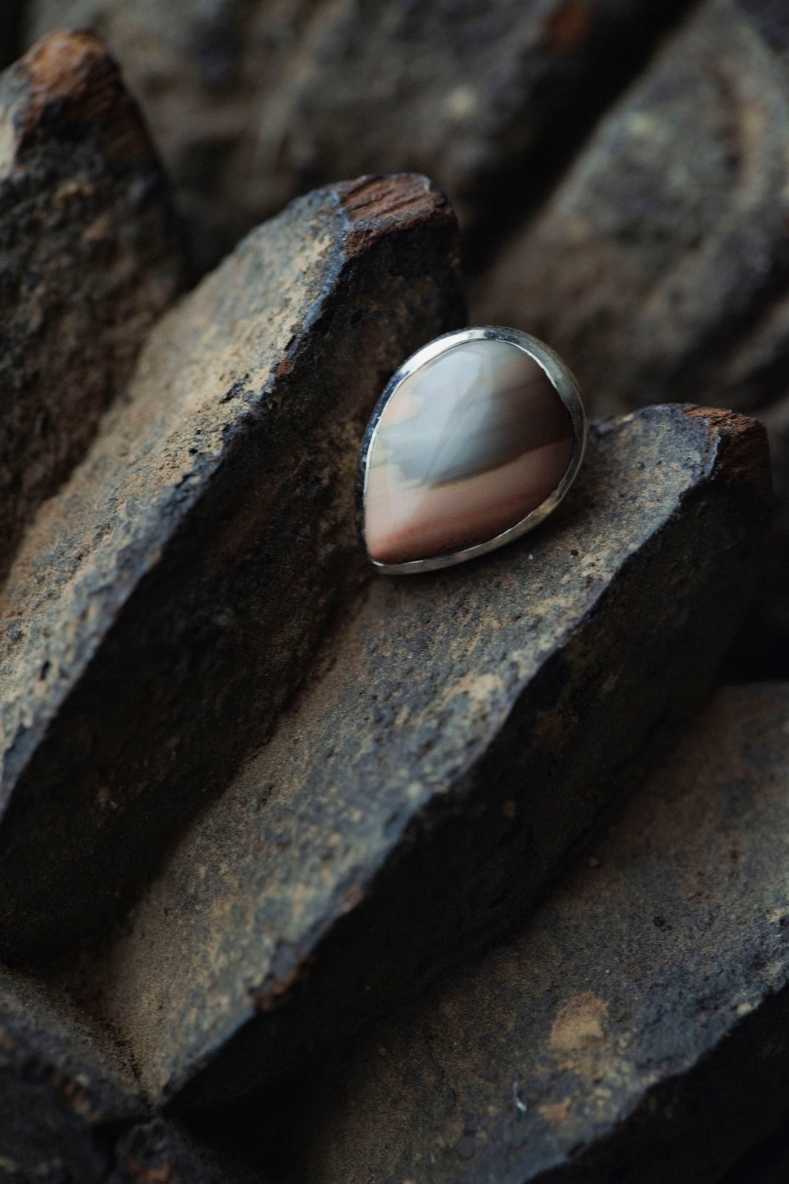 silver earrings single jasper -2