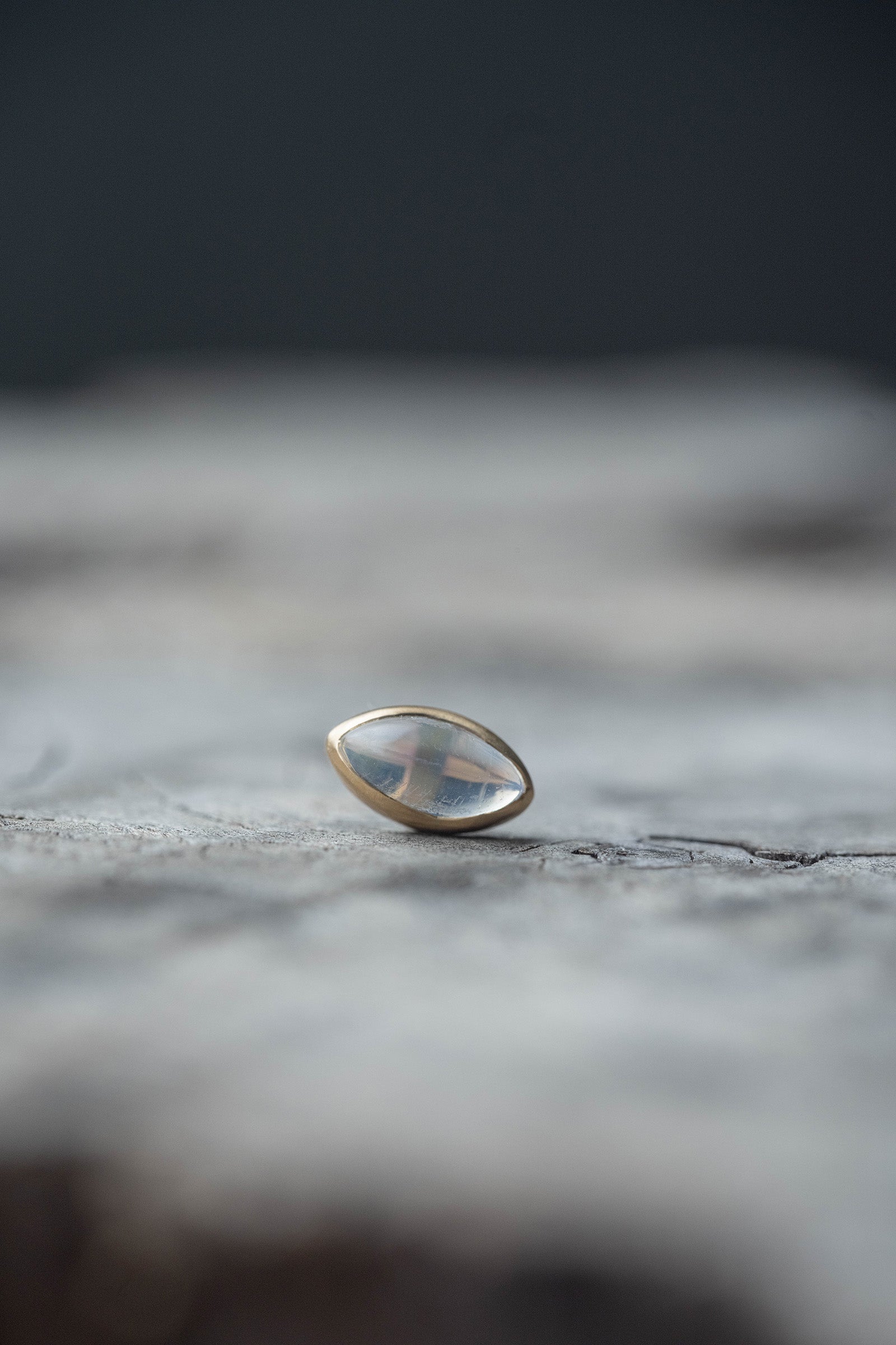 18K earrings pair rainbow moonstone
