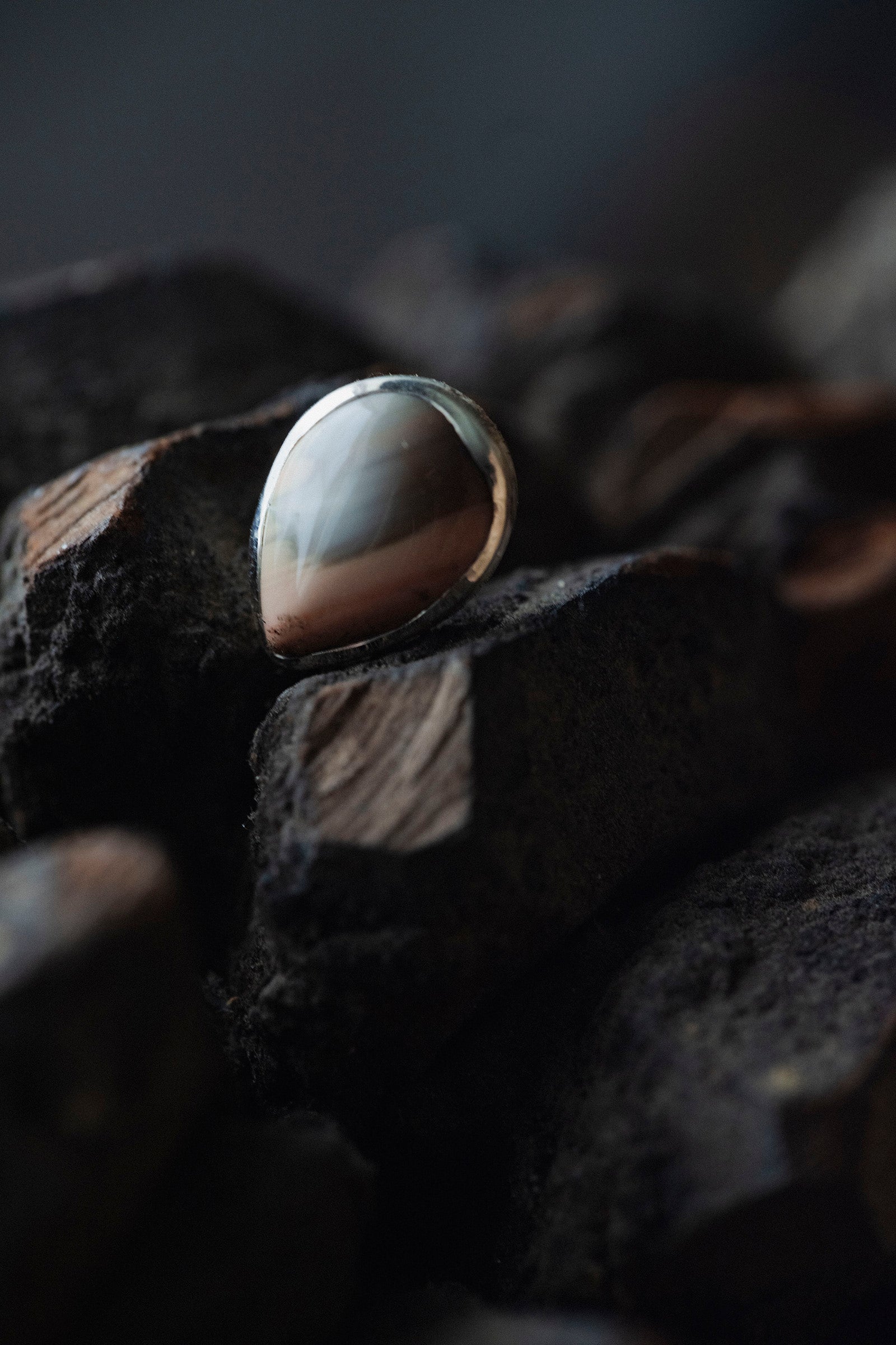silver earrings single jasper -2