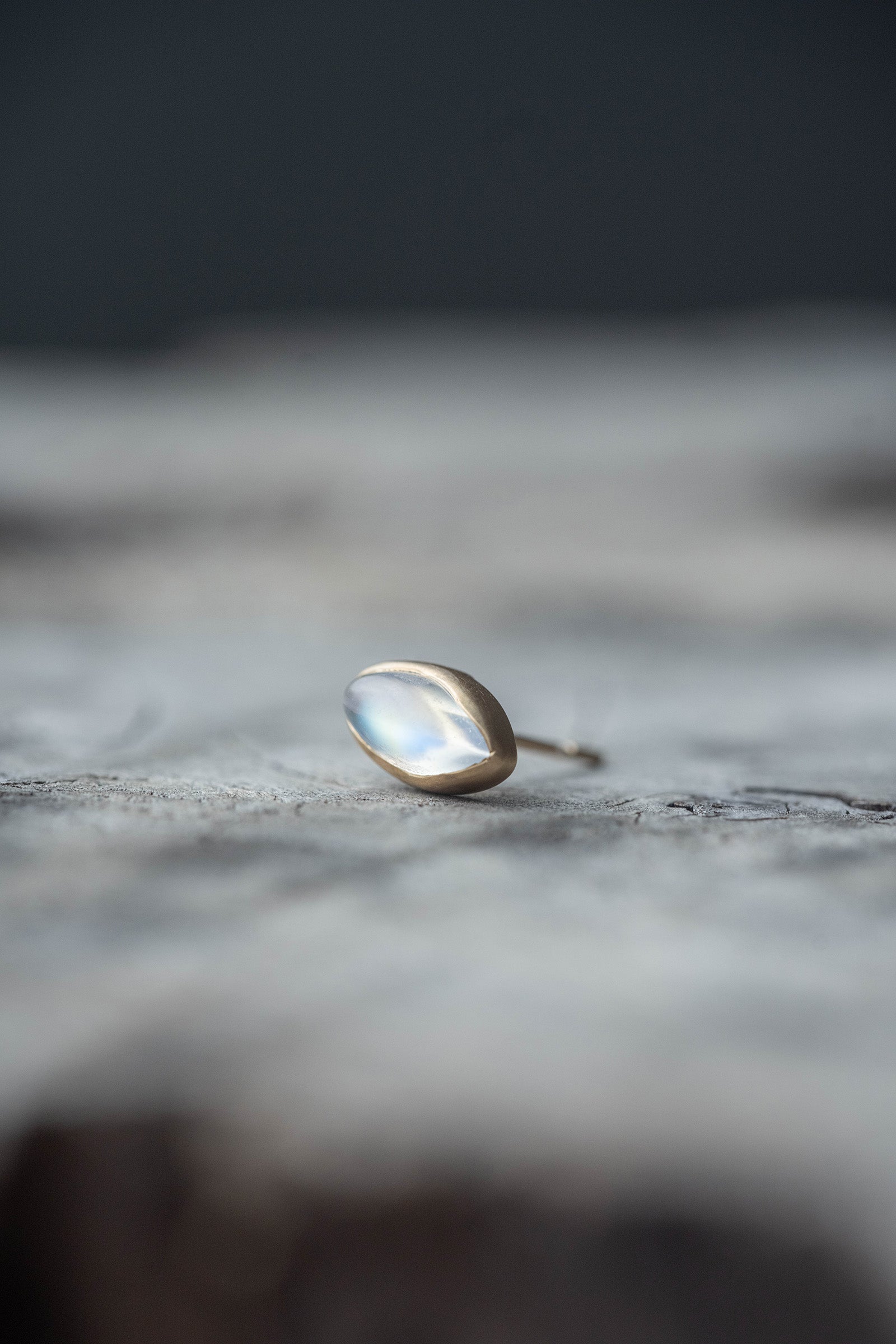 18K earrings pair rainbow moonstone