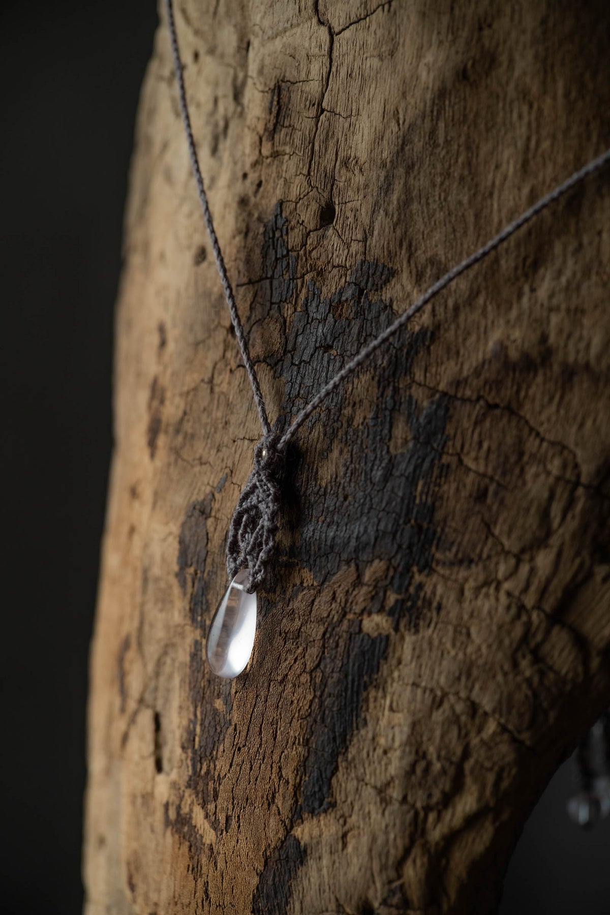 macrame necklace ( rose quartz )