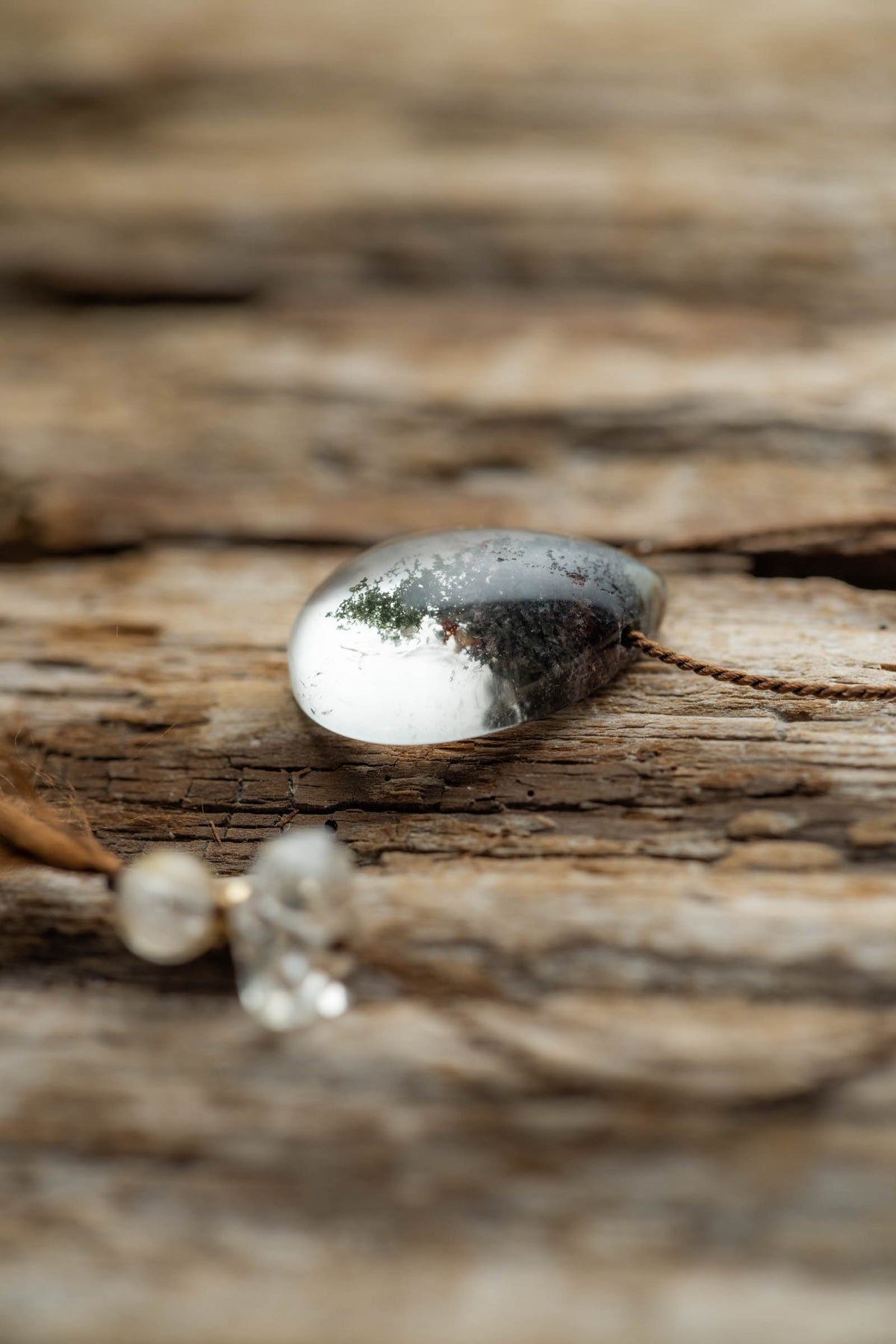 silk cord necklace (elestial quartz)