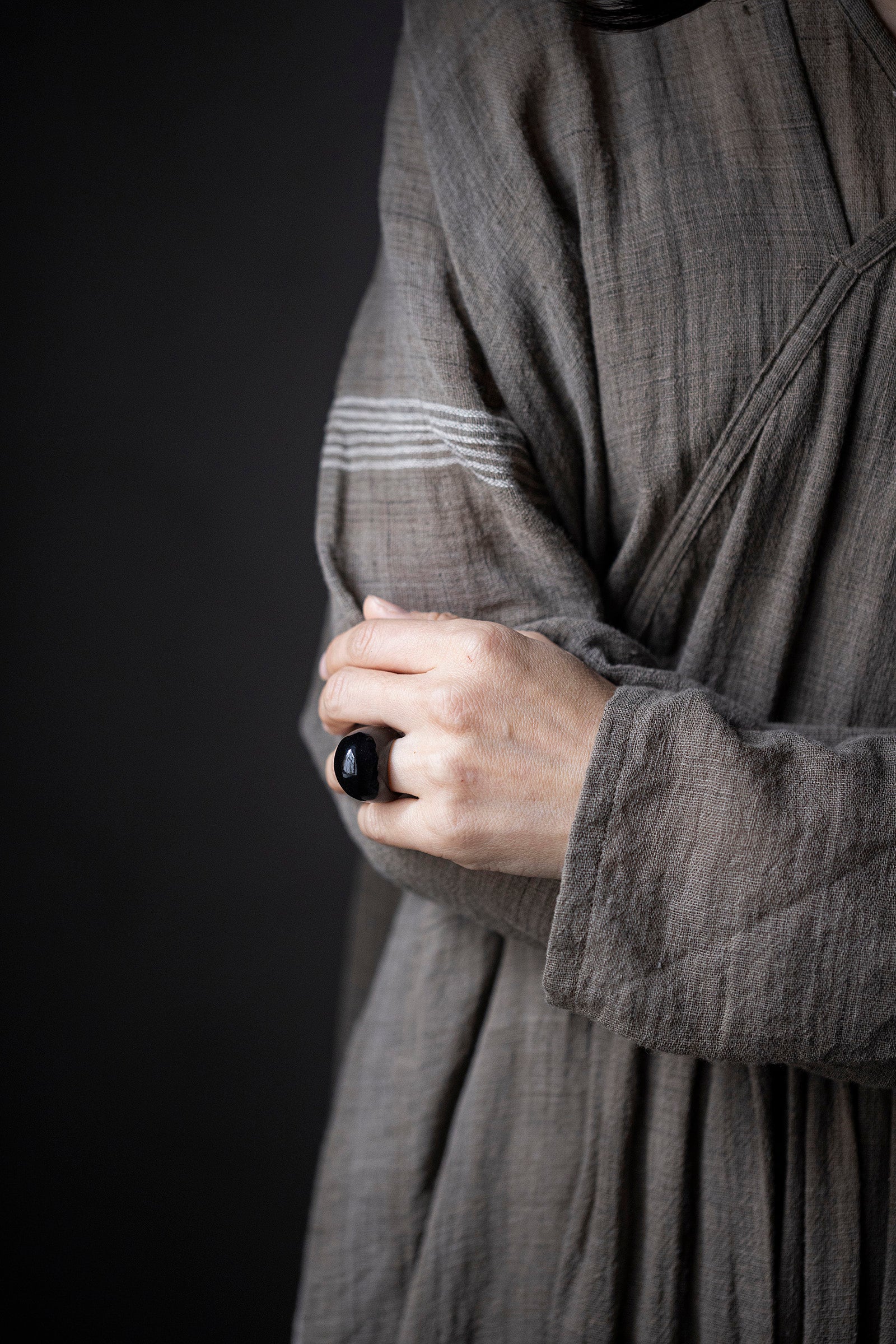 obsidian ring (round) #10