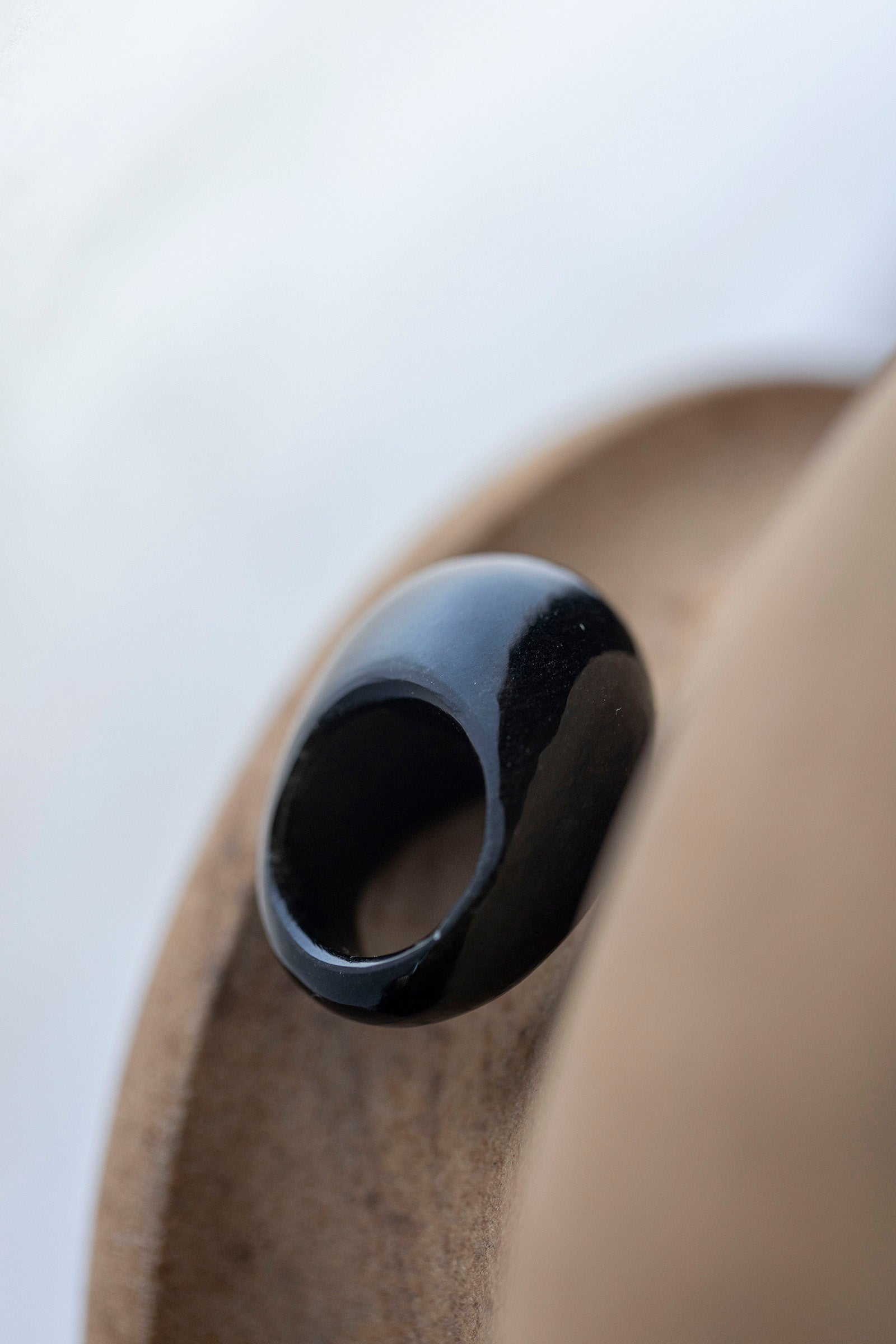 obsidian ring (round) #10