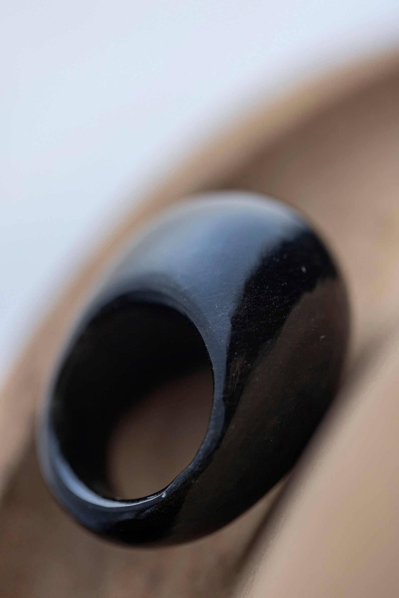 obsidian ring (round) #10