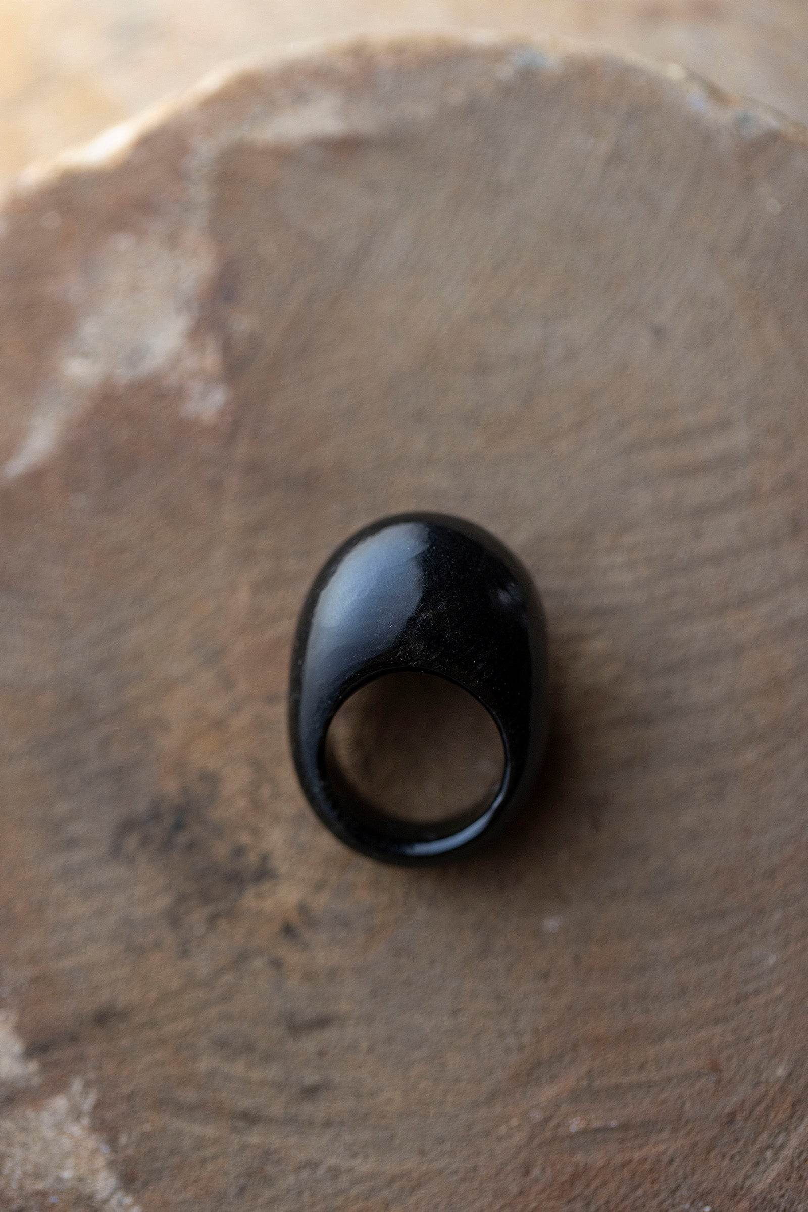 obsidian ring (round) #10
