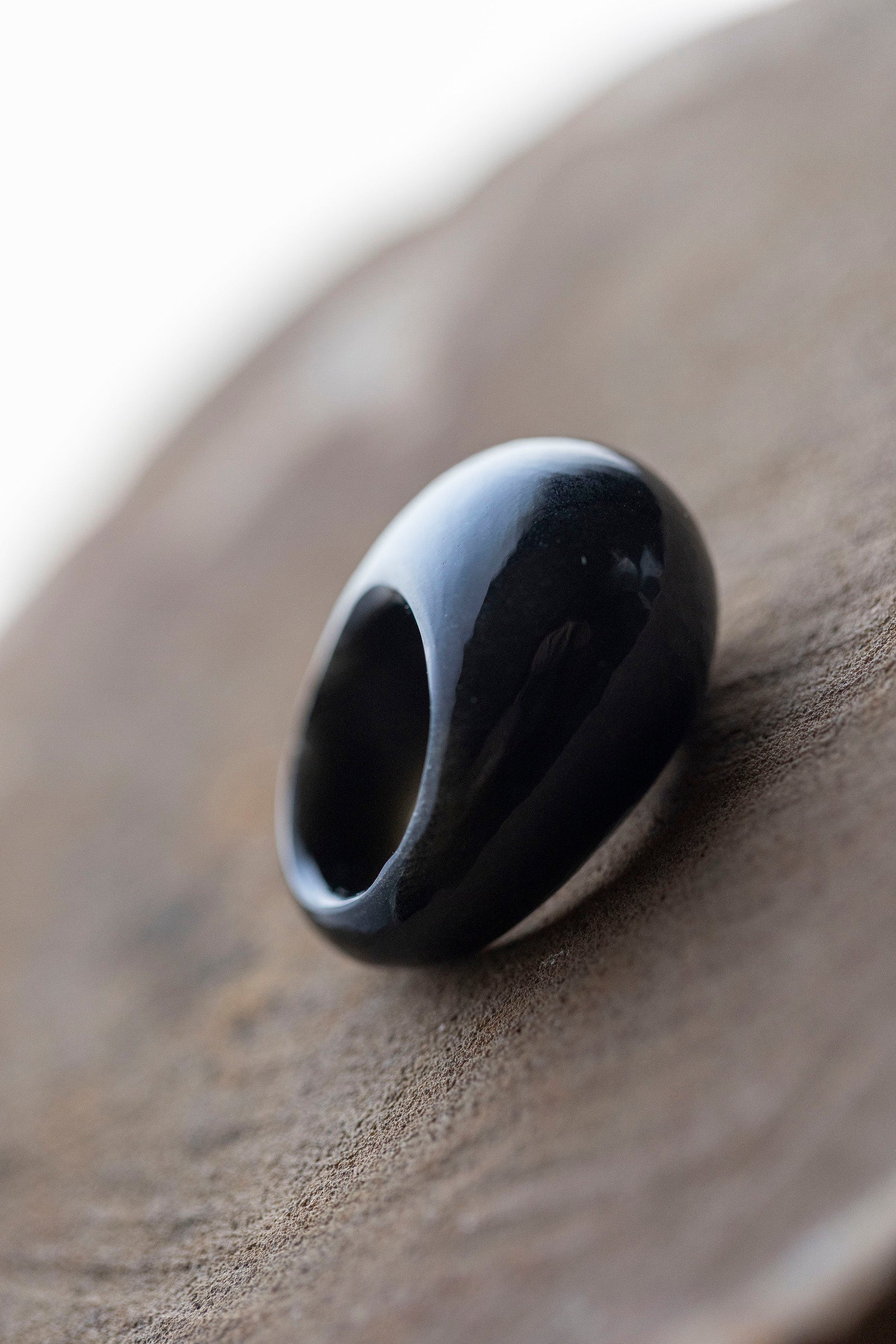obsidian ring (round) #10