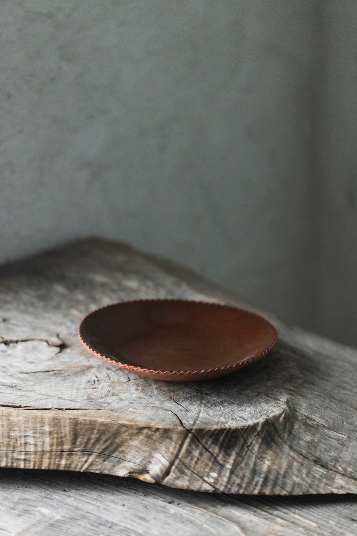 山田洋次 軟陶レッド 丸皿 中 Y13-4