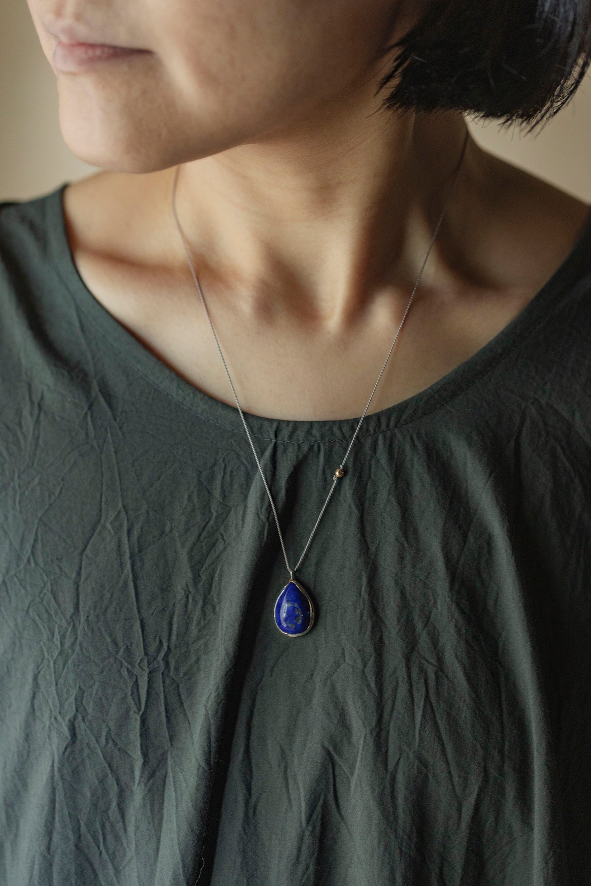 silk cord necklace (elestial quartz)