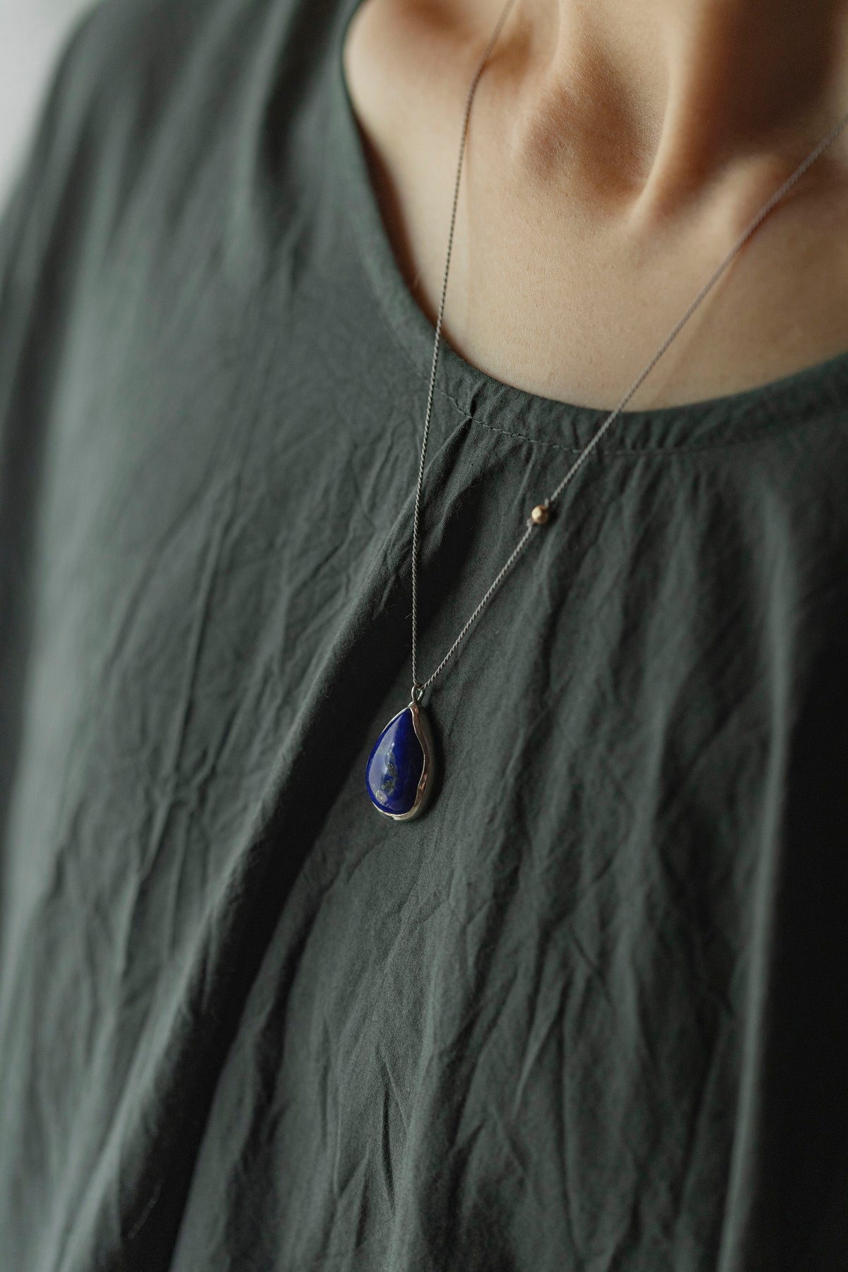 silk cord necklace (elestial quartz)