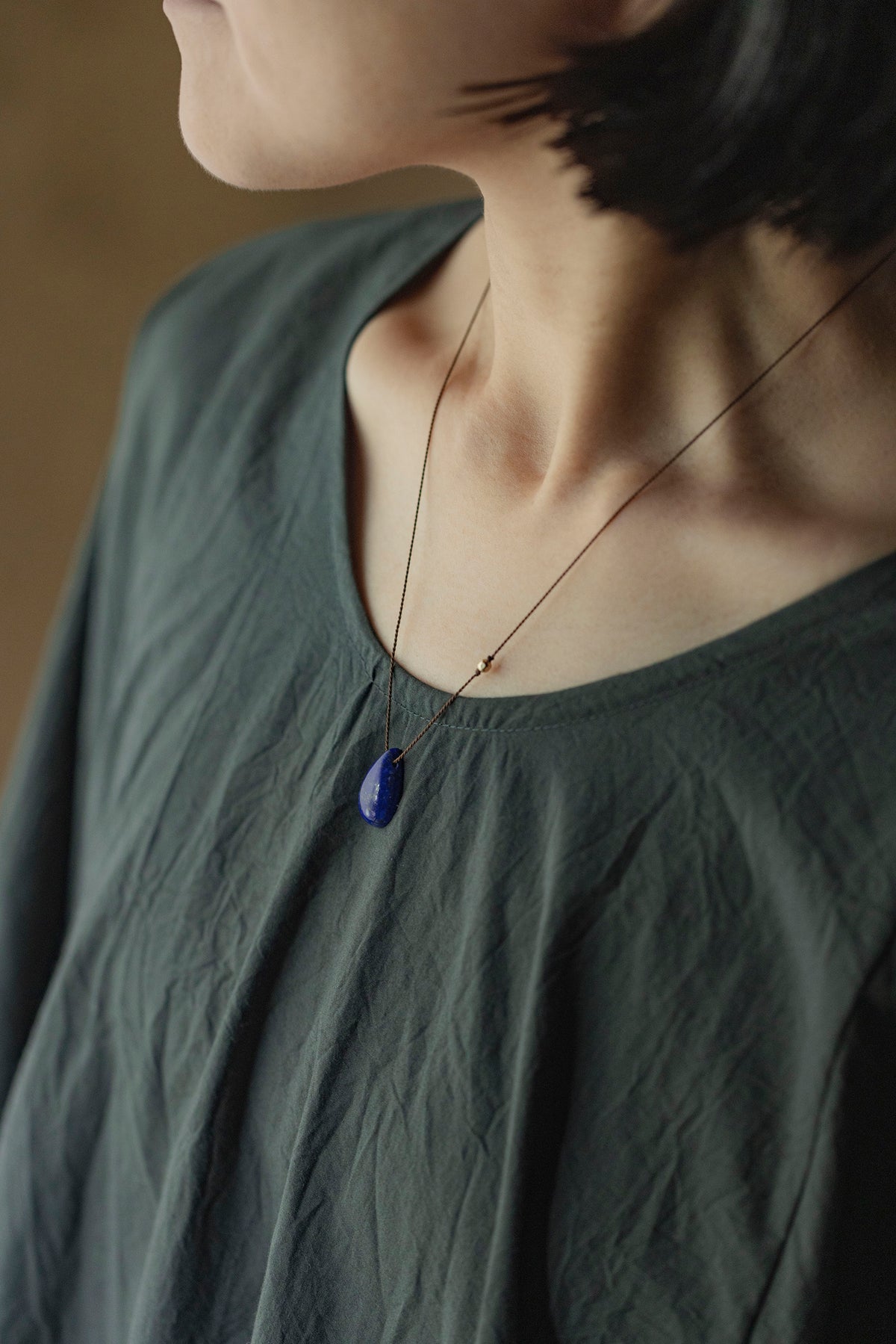 silk cord necklace (elestial quartz)