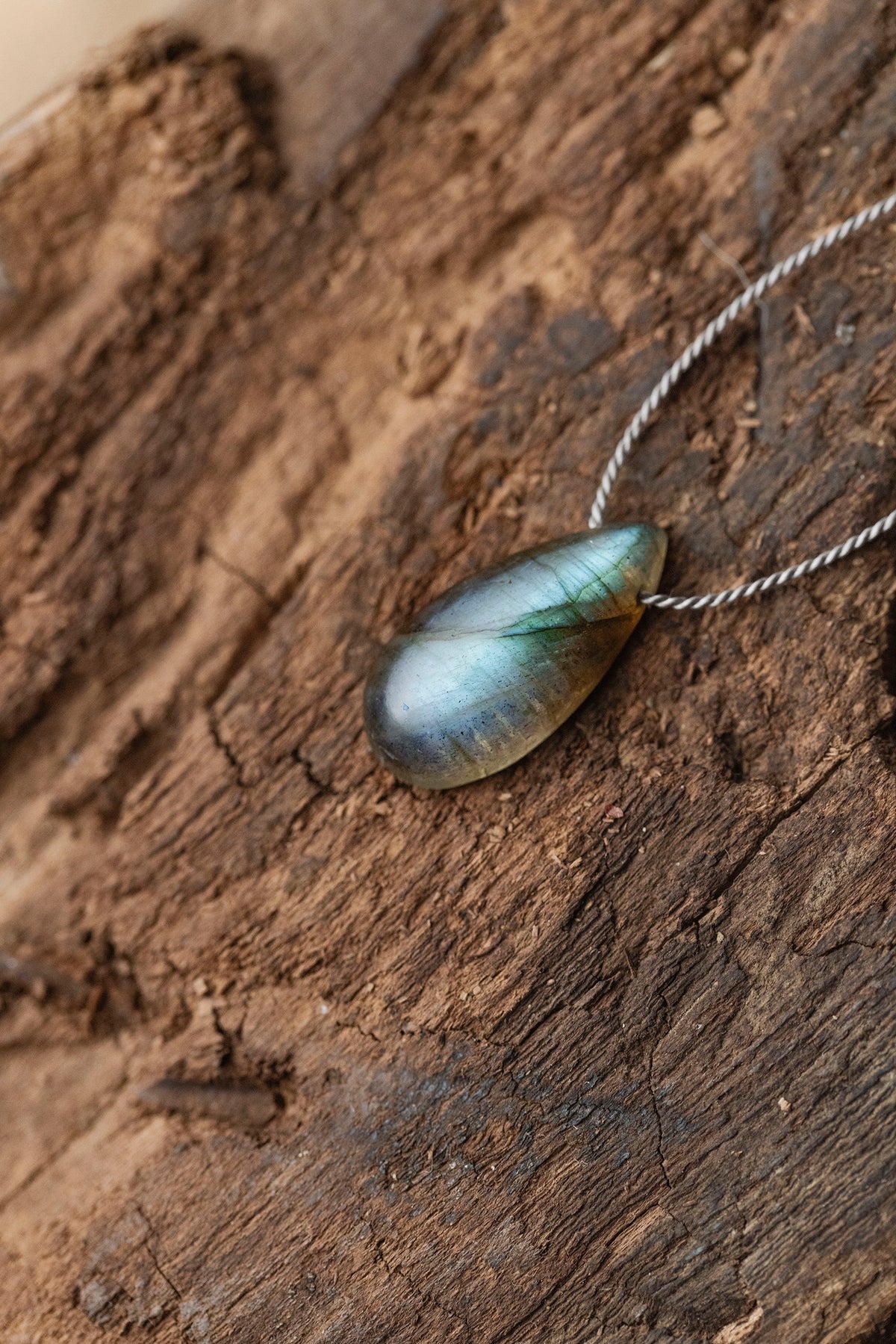 silk cord necklace (elestial quartz)