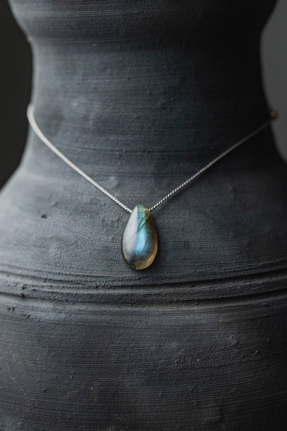 silk cord necklace (elestial quartz)