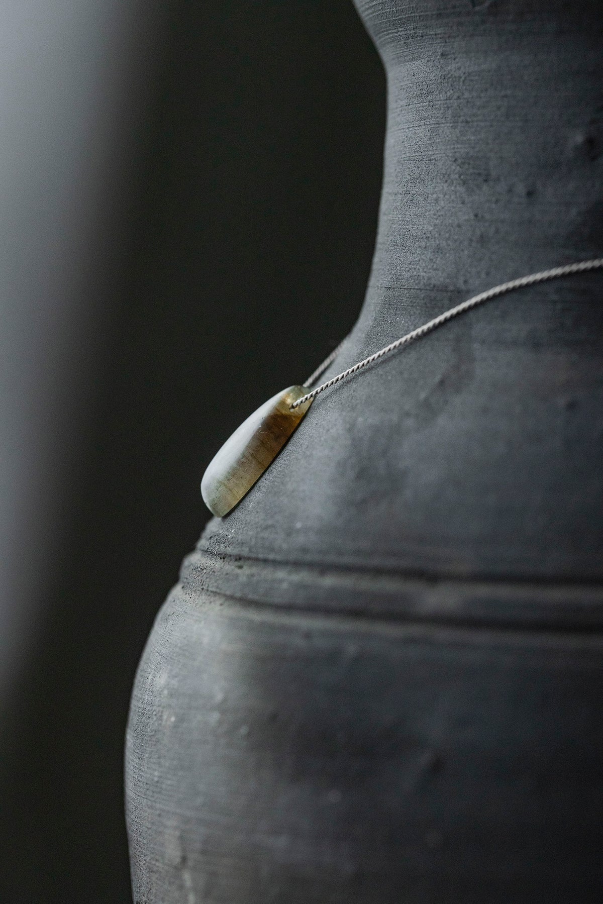 silk cord necklace (elestial quartz)