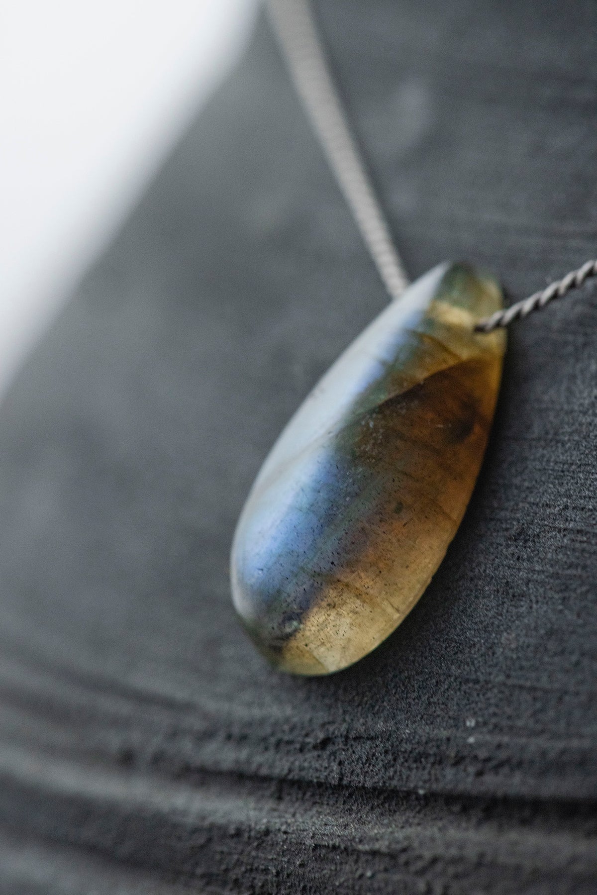 silk cord necklace (elestial quartz)