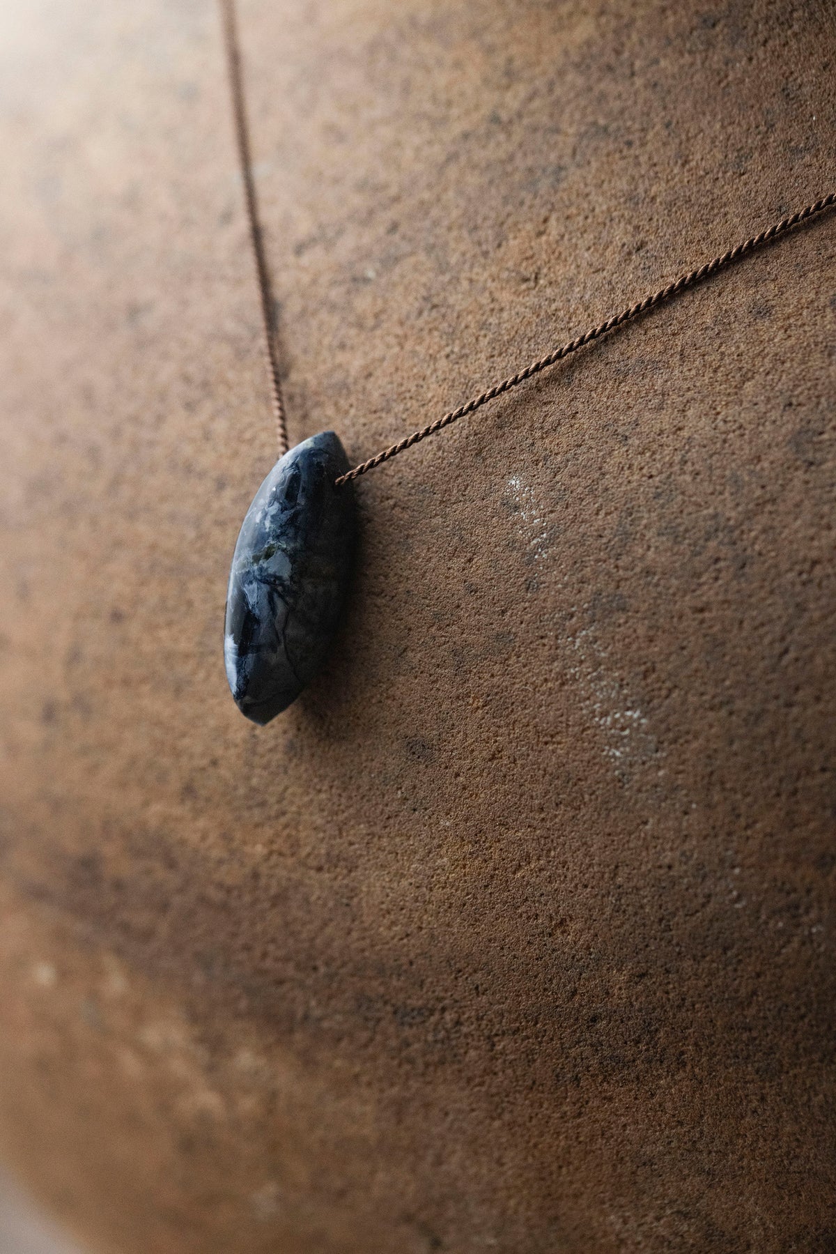 silk cord necklace (elestial quartz)