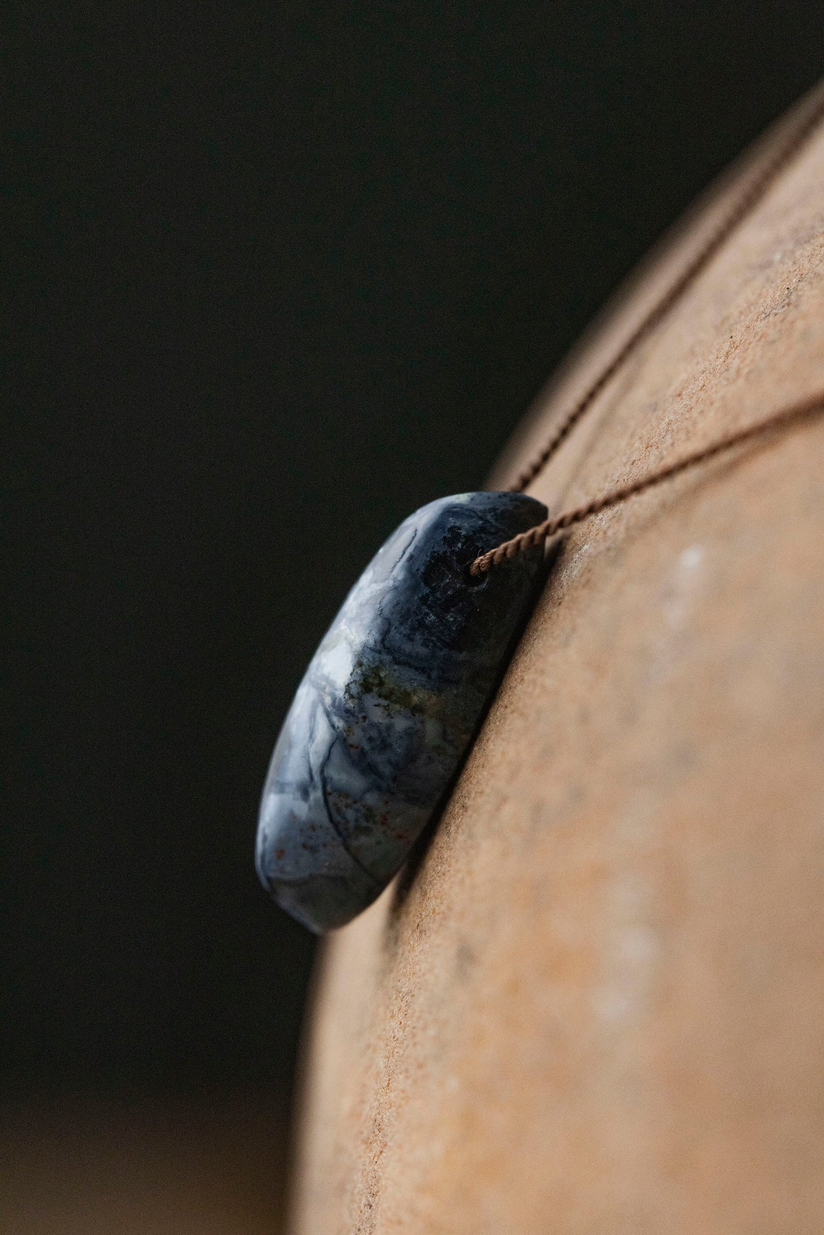 silk cord necklace (elestial quartz)