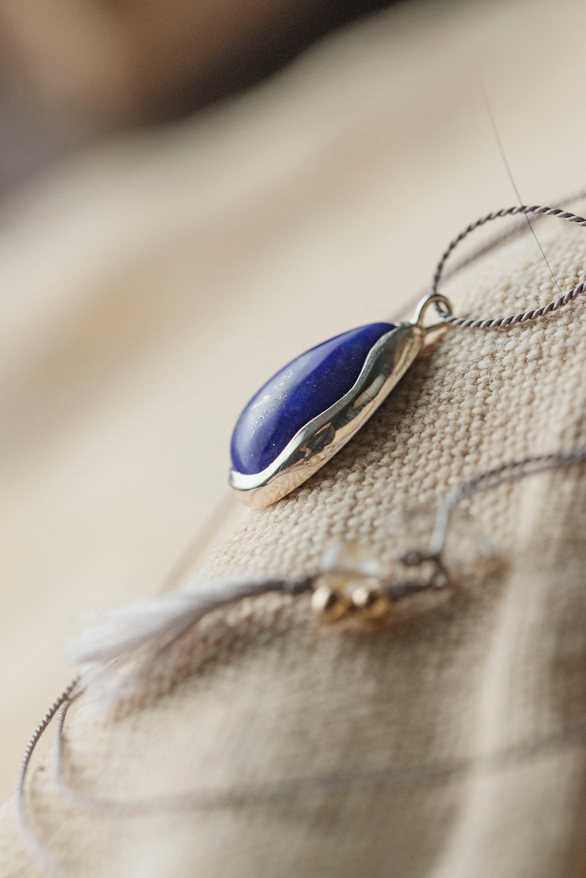 silk cord necklace (elestial quartz)